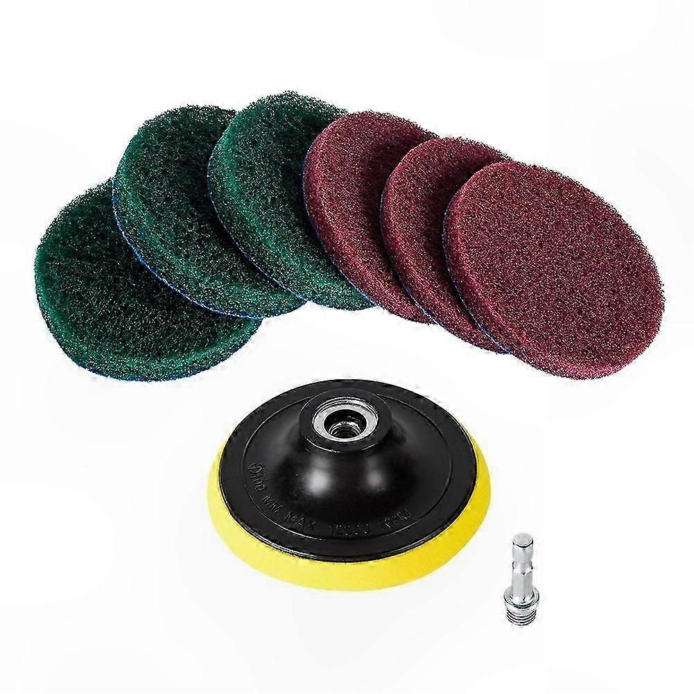 Heavy Duty 4 Inch Drill Brush Cleaning Kit for Tile and Grout, Scouring Pads for Household Tasks (Drill Not Included)