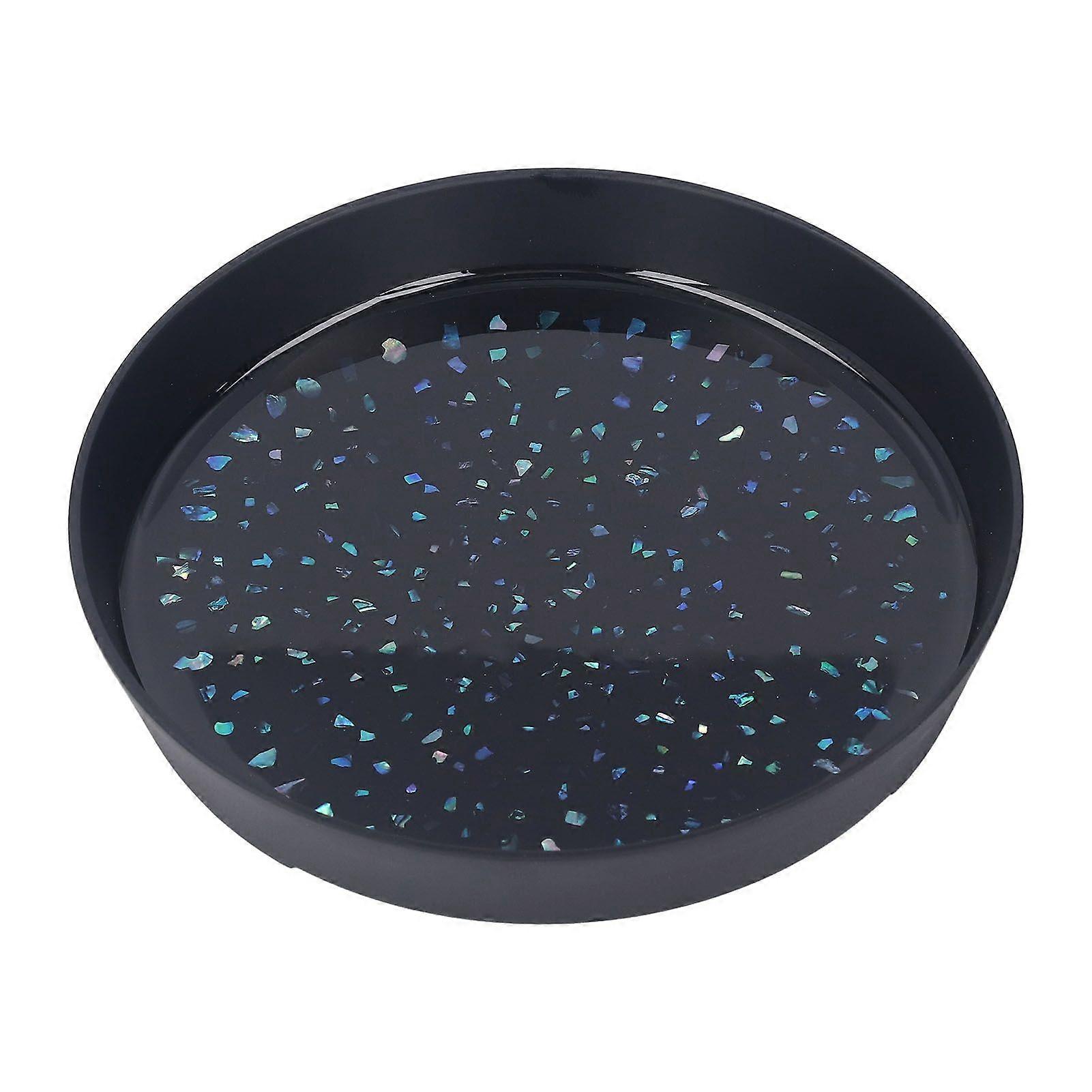 複雑なデザインの小さなティートレイ、丸型、合金製、ホームパティオ、ポーチ、デッキ用の装飾的なティーサービングトレイ