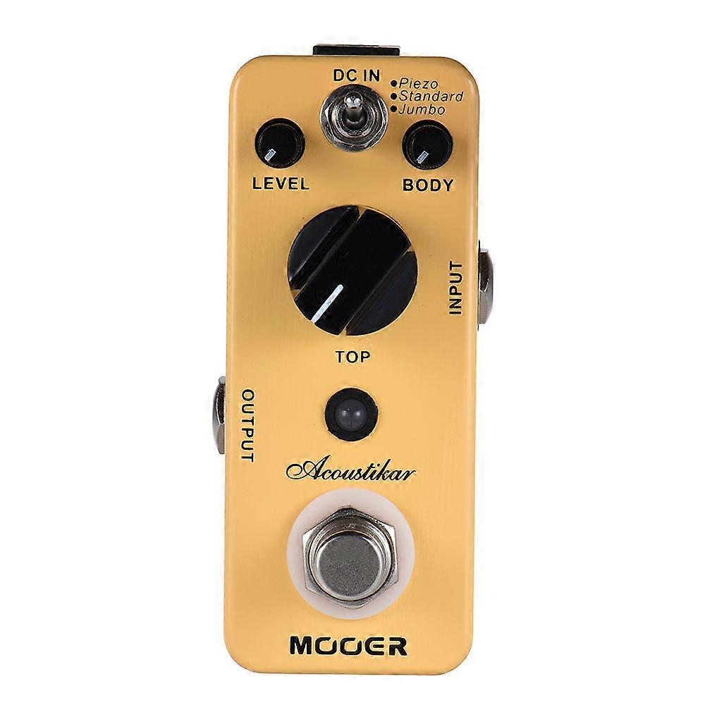 MOOER Acoustikar Acoustic Guitar Simulator Effect Pedal True Bypass with 3 Modes (Piezo/Standard/Jumbo)