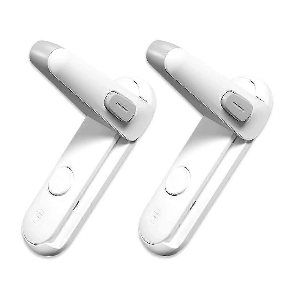 Baby Safety Door Handle Lock, Easy to Install and Use with 3M VHB Adhesive (White, 2 Pack)