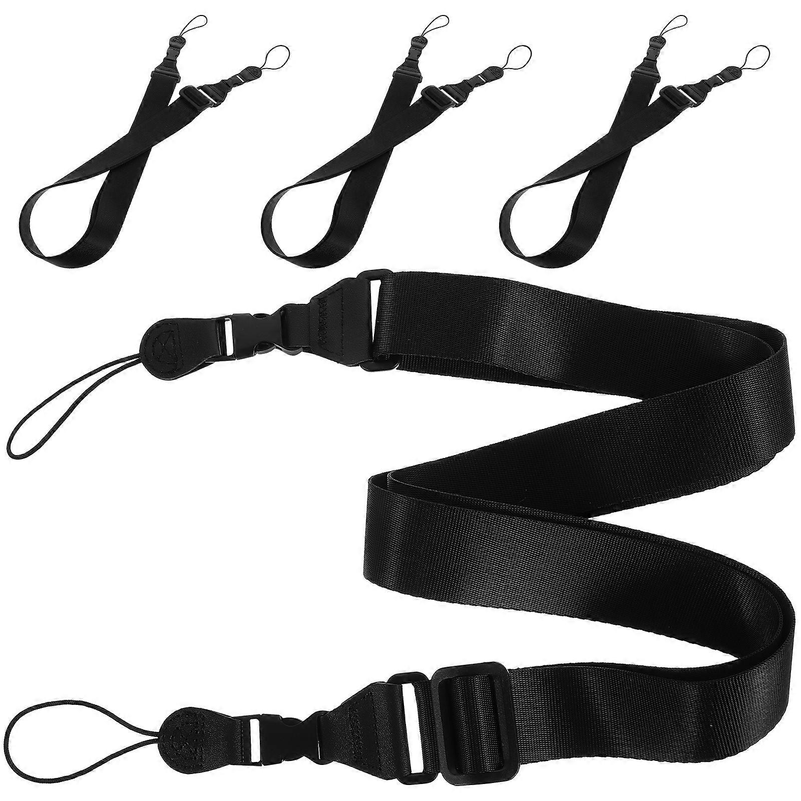 Universal Replacement Shoulder Strap Comfortable for Camera Bag Black Nylon 4Pcs