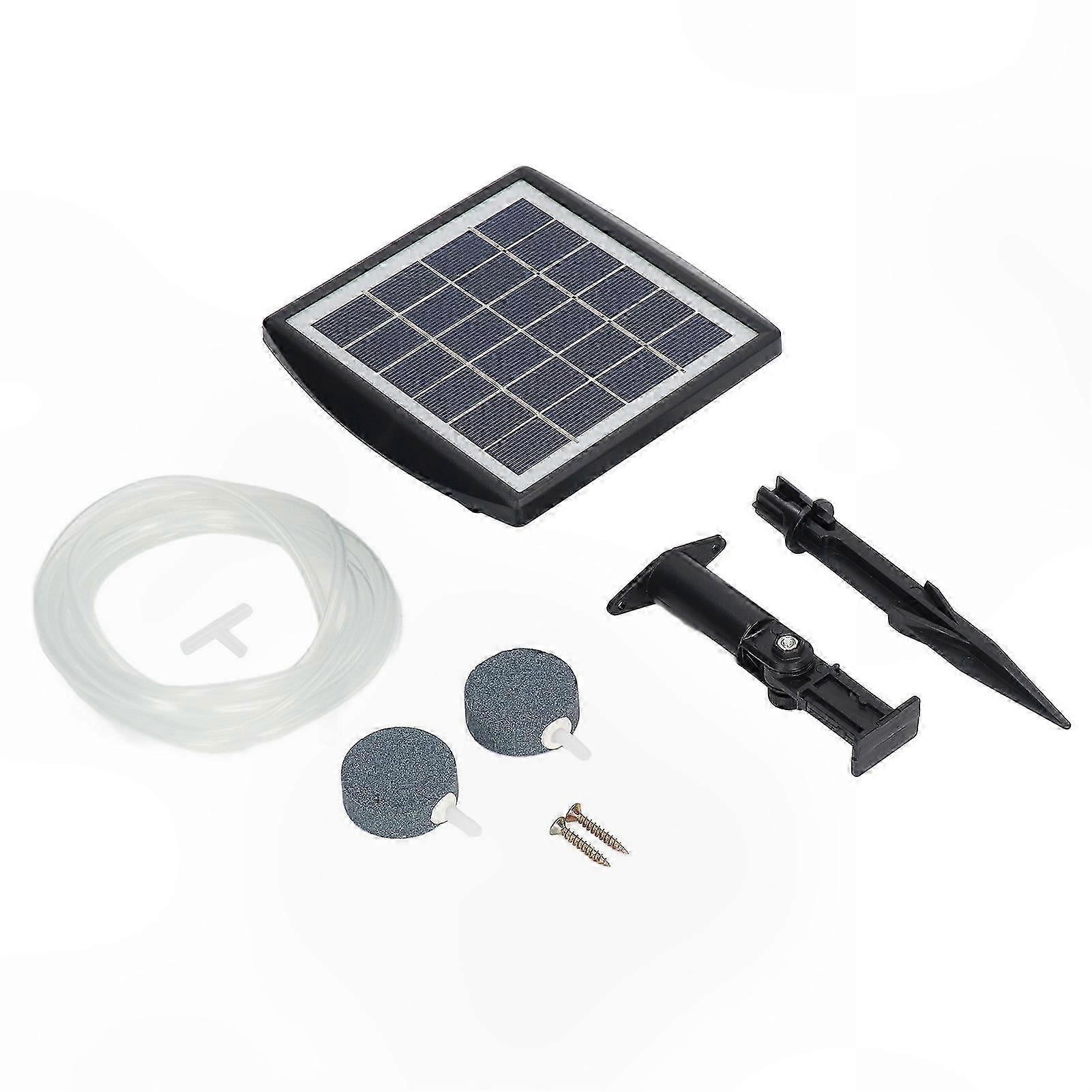 Solar Powered Pond Oxygenator with 2 Air Stones for Aquarium and Fish Tank Use