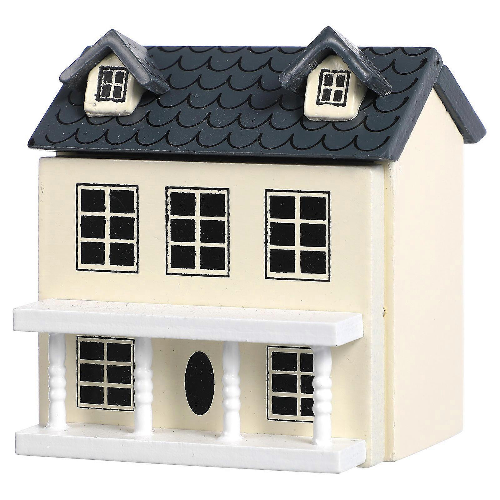 Adorable Mini House Decorative Model for Kids Craft Projects Light Yellow Small Size