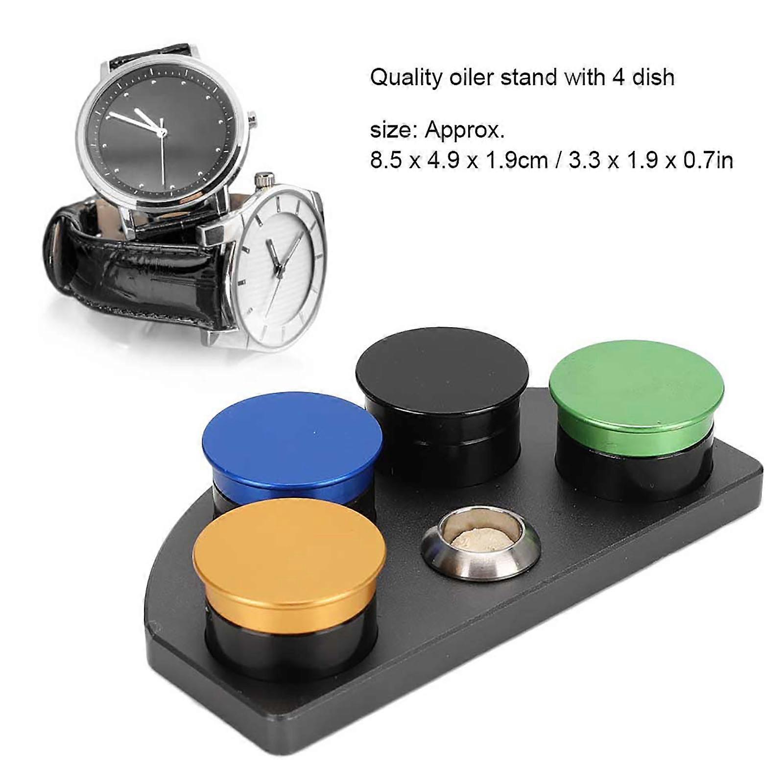 Watch Oil Dip Tool Metal Oiler Dish for Watch Repair 8.5x4.9x1.9 cm