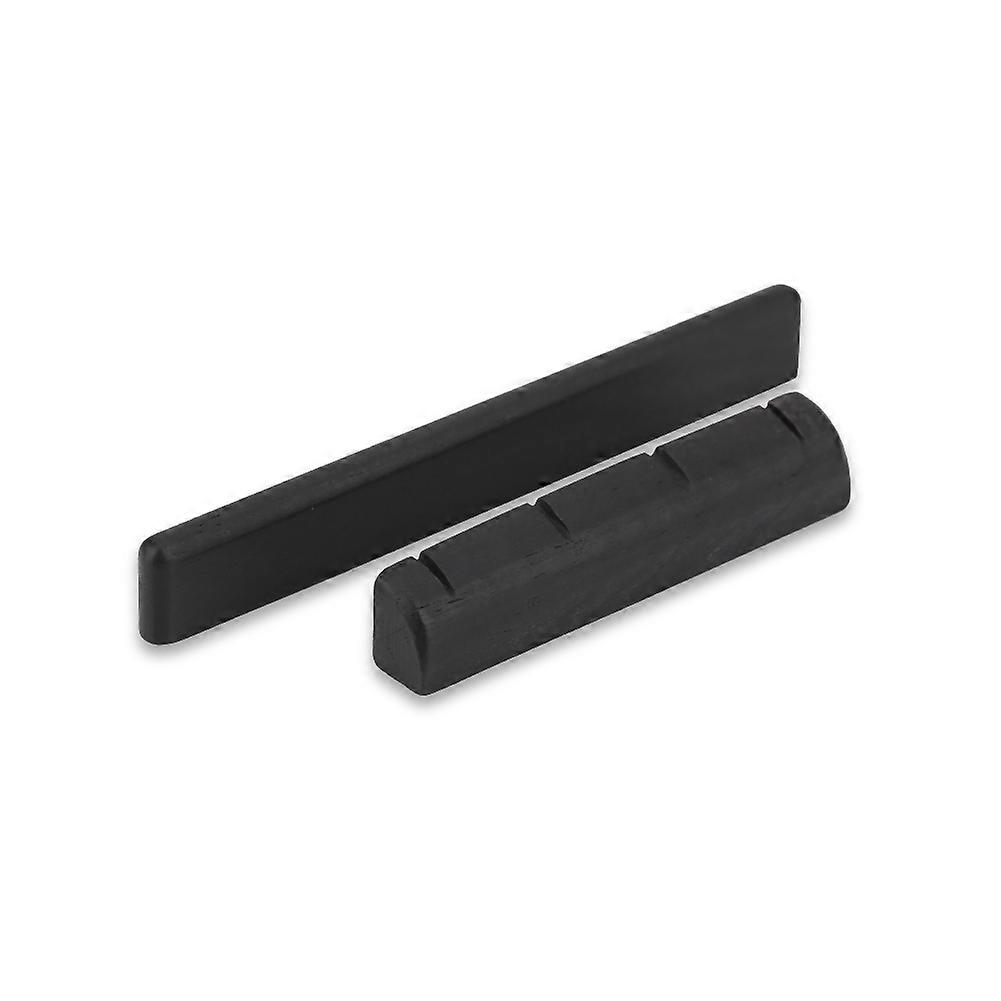 Ebony Ukulele Bridge Saddle & Nut for 4-String Ukuleles, 53x7x3mm