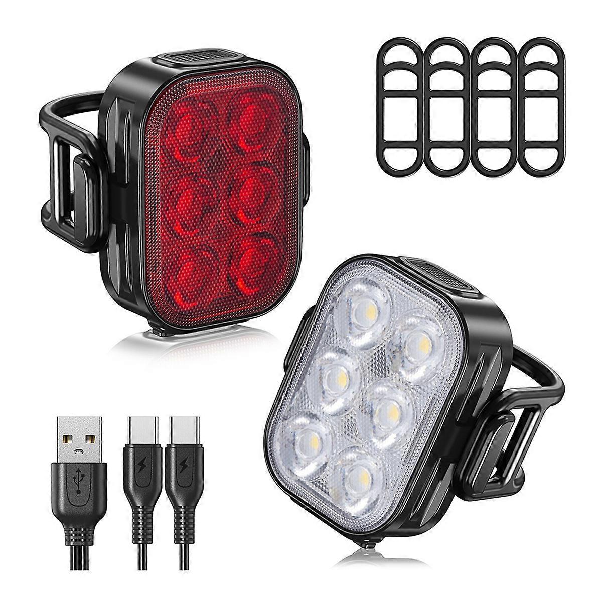 Bike Lights Set Waterproof Fast Charging for Road Mountain Cycling