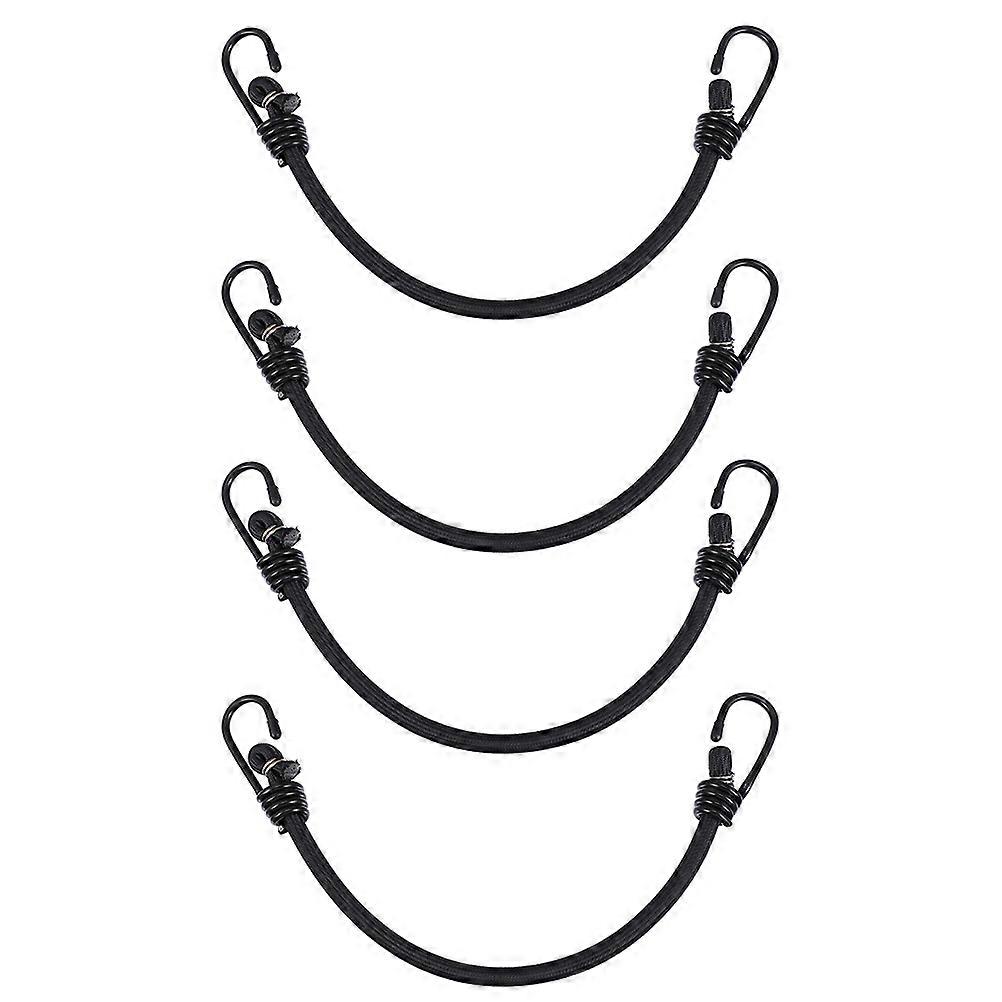 Multipurpose Elastic Binding Rope Useful Fixed Straps for Trucks Black Polyester for Tent Fixing 4Pcs