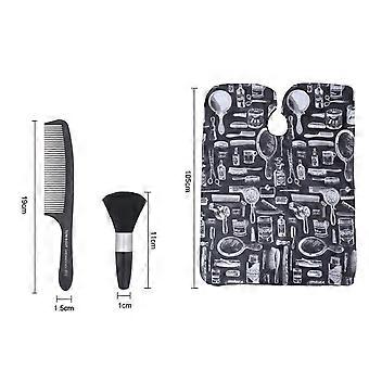 Barber Cape Barber Set Apron Hairdressing Cloak Salon Apron Printed Cape Nylon Hair Clothe with  Duster Brush Comb
