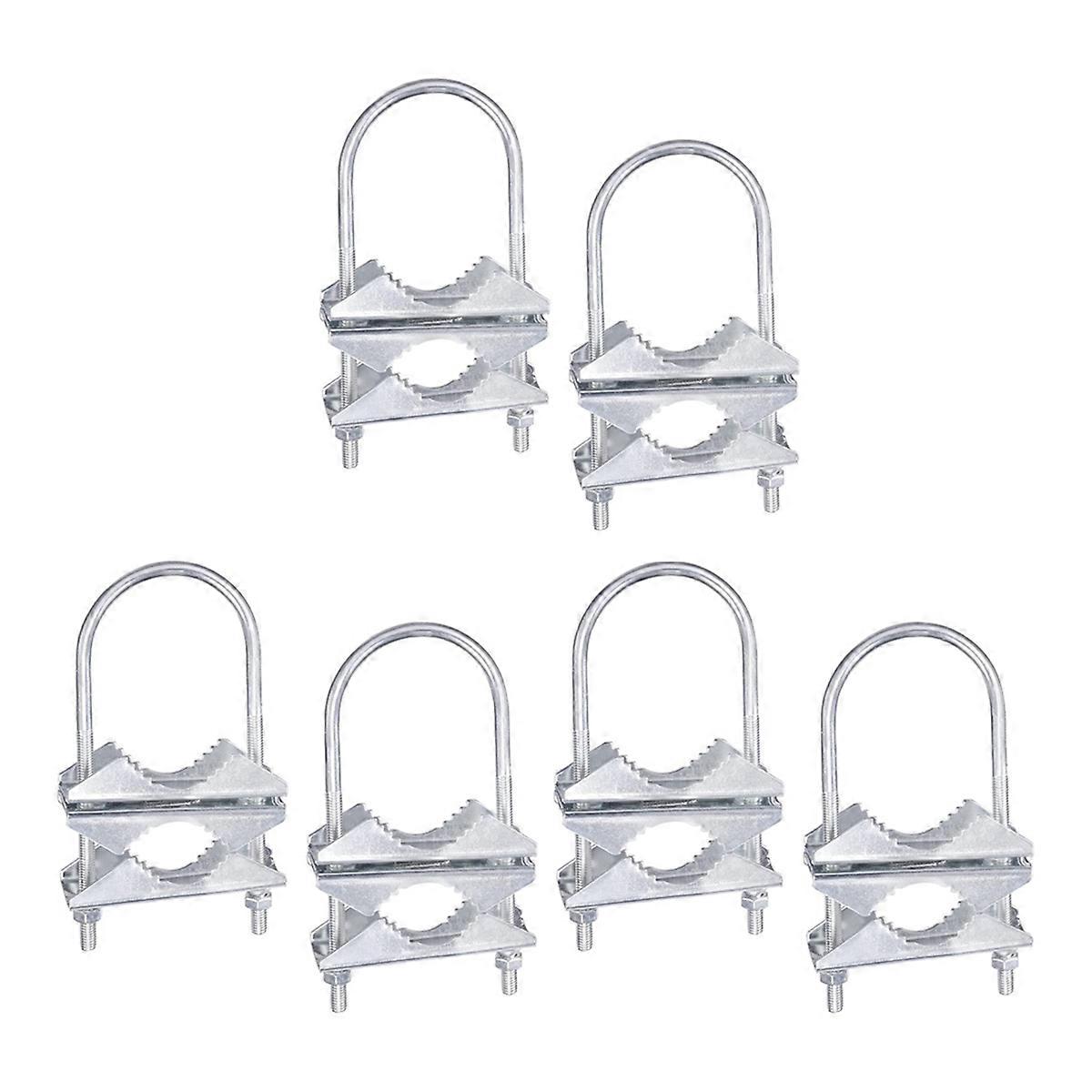Double Antenna Mast Clamp V-Jaw Bracket U Bolts Pipe Mounting Hardware 6 Sets for WiFi Antenna, TV A