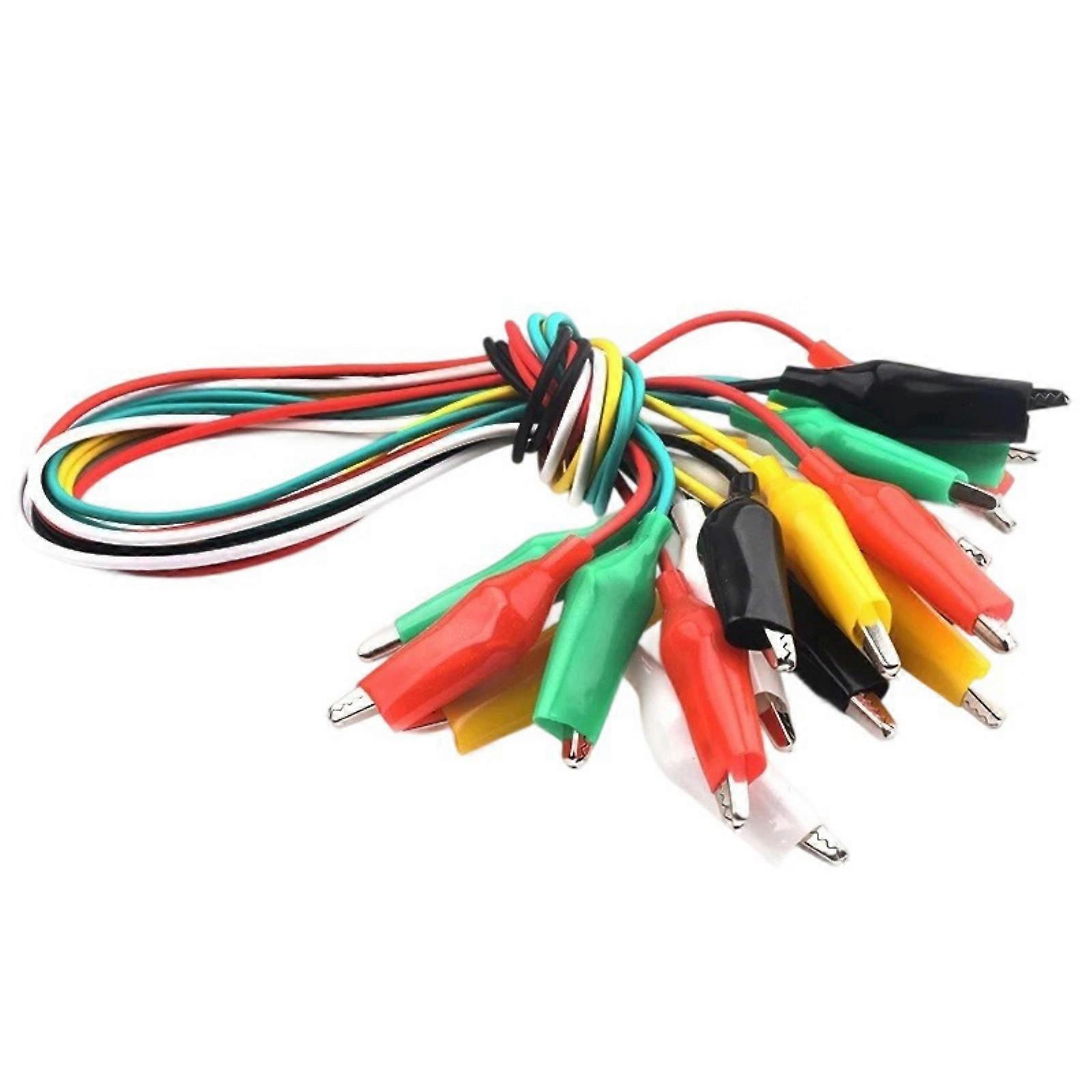 Pack of 10 Laboratory Test Leads Mixed Size Crocodiles Clip 5 Distinct Color Enhancing Safety Electrical Tool 45mm