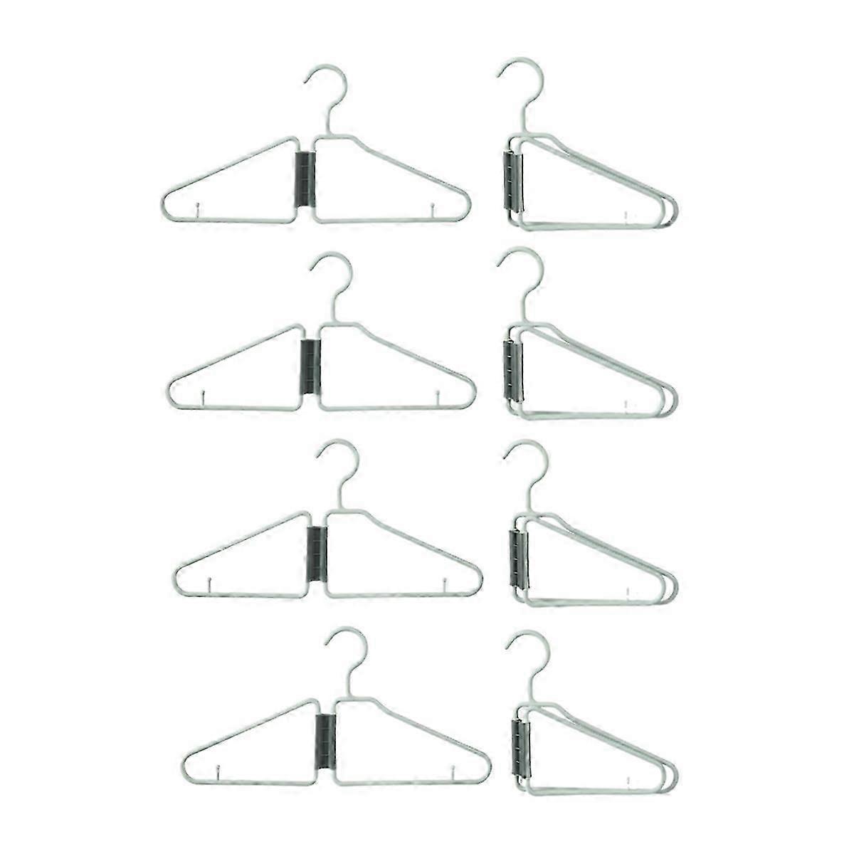 8Pcs Foldable Hangers with Plastic Material - Portable Folding Clothes Hanger for Travel