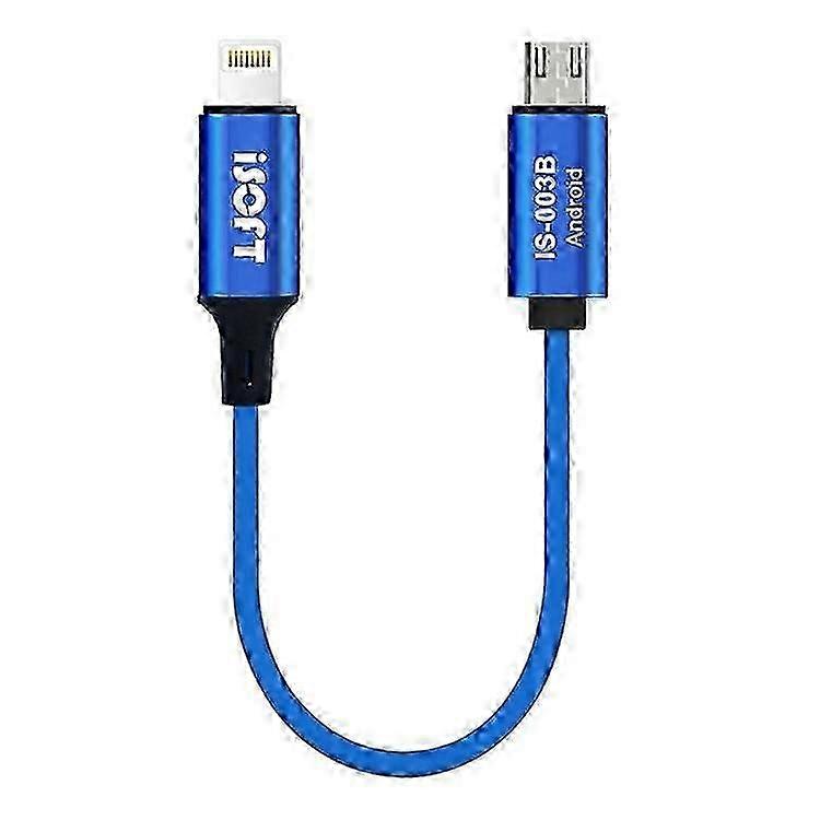 ISOFT 型号 IS-003B 的 Lightning 转 Micro-USB 数据传输电缆