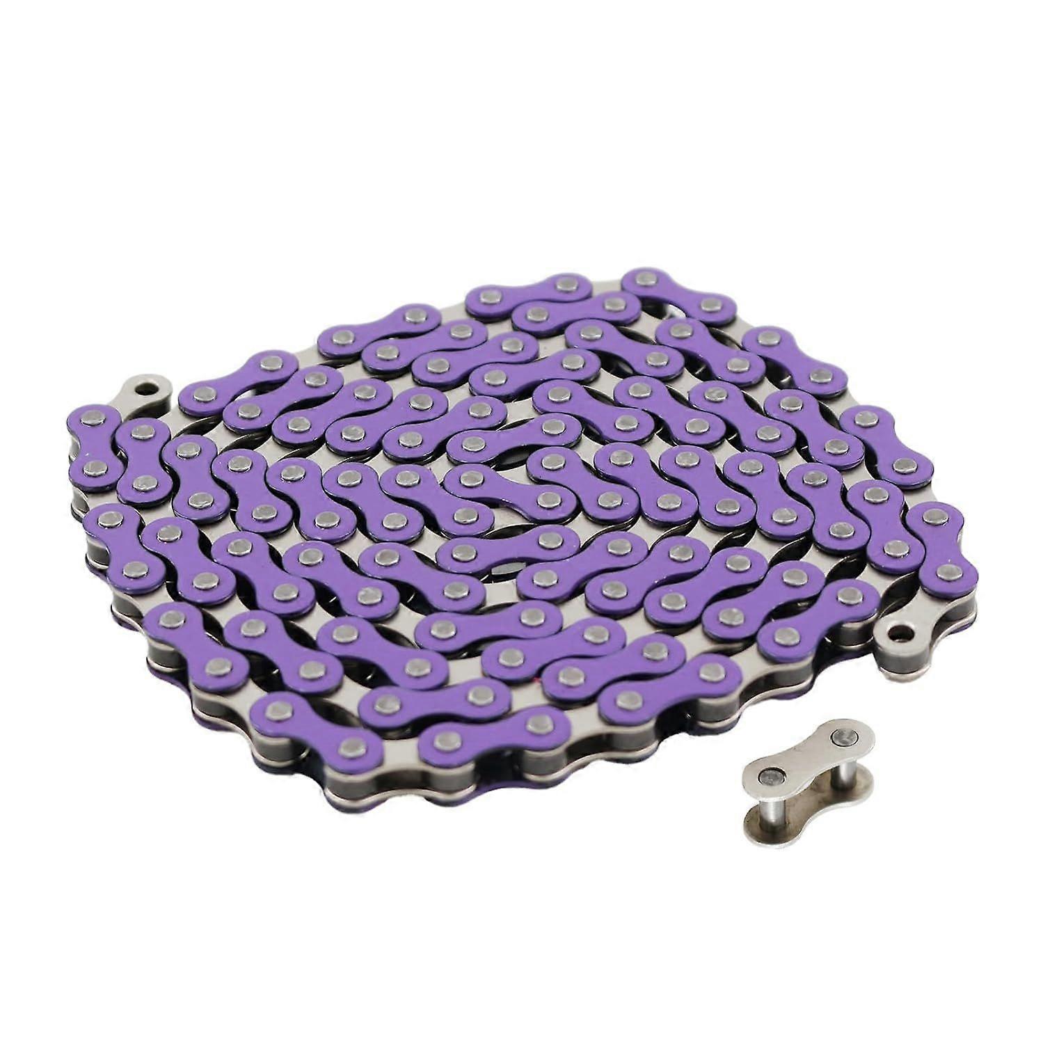 Bicycle Chain, 116 Links, 1/2 x 1/8 inches, Steel Single Speed with Magic Buckle, for Fixe