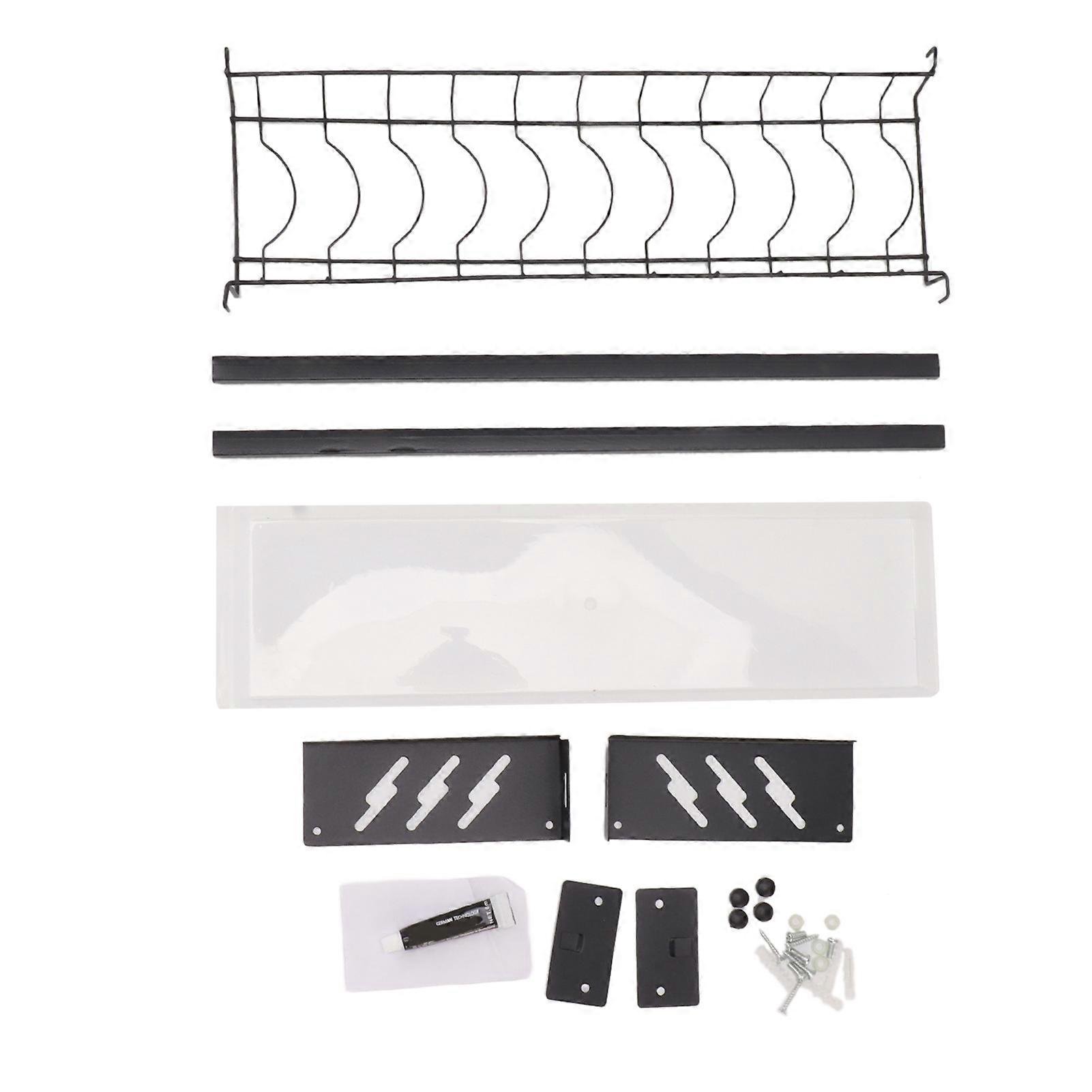 Kitchen Wall Mounted Tableware Drain No Punching Drainage Flatware Storage Holder Rack Shelf Organizer