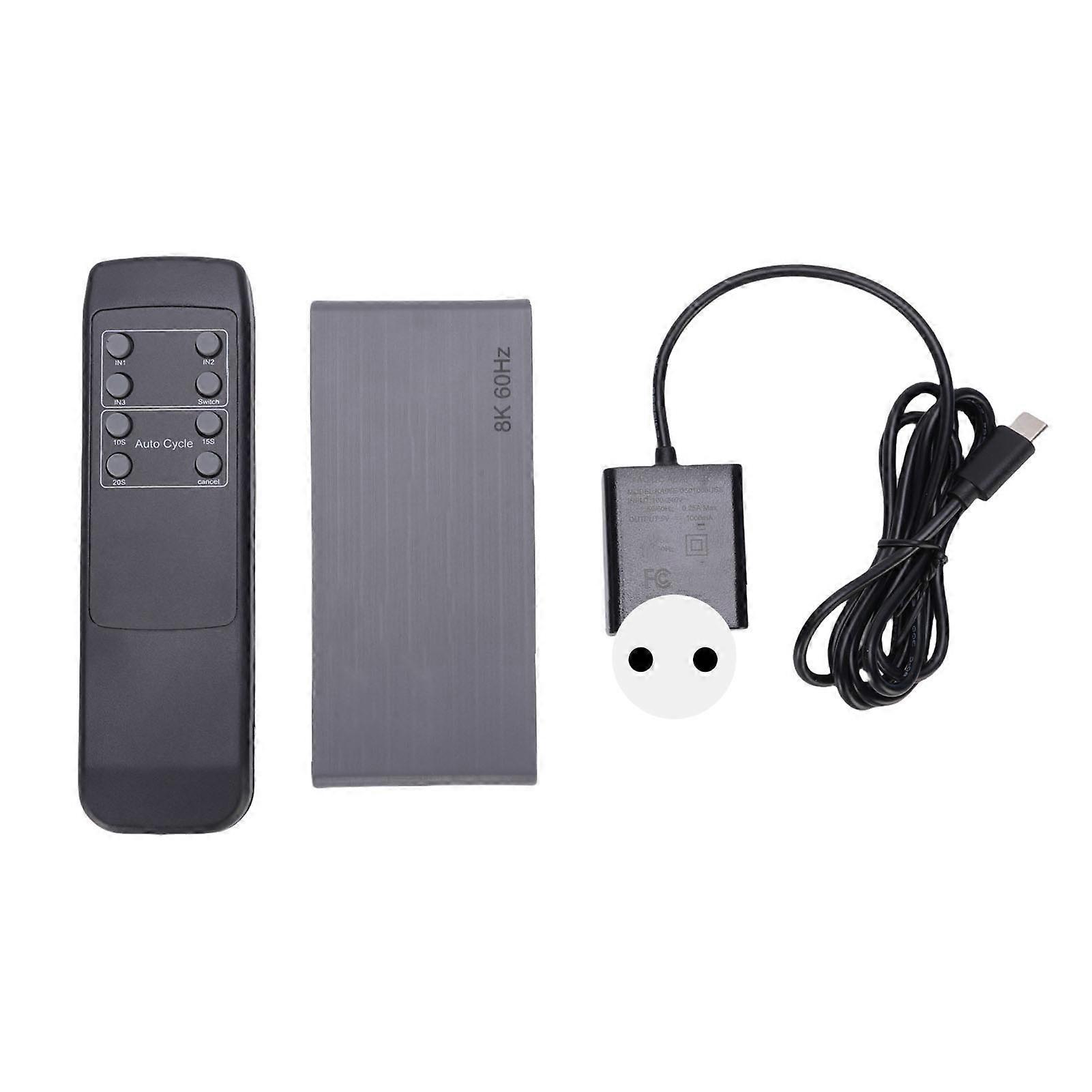 8K 3x1 HD Multimedia Interface 40Gbps High Resolution Switch 4K 144Hz 8k 60Hz with Remote Control 3 Ports Fire Stick for HDR