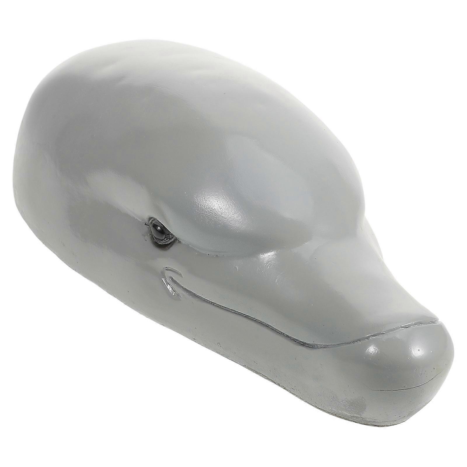 Dolphin Head Ornament for Decoration Resin Material Light Grey Color Adds Charm to Garden Pond