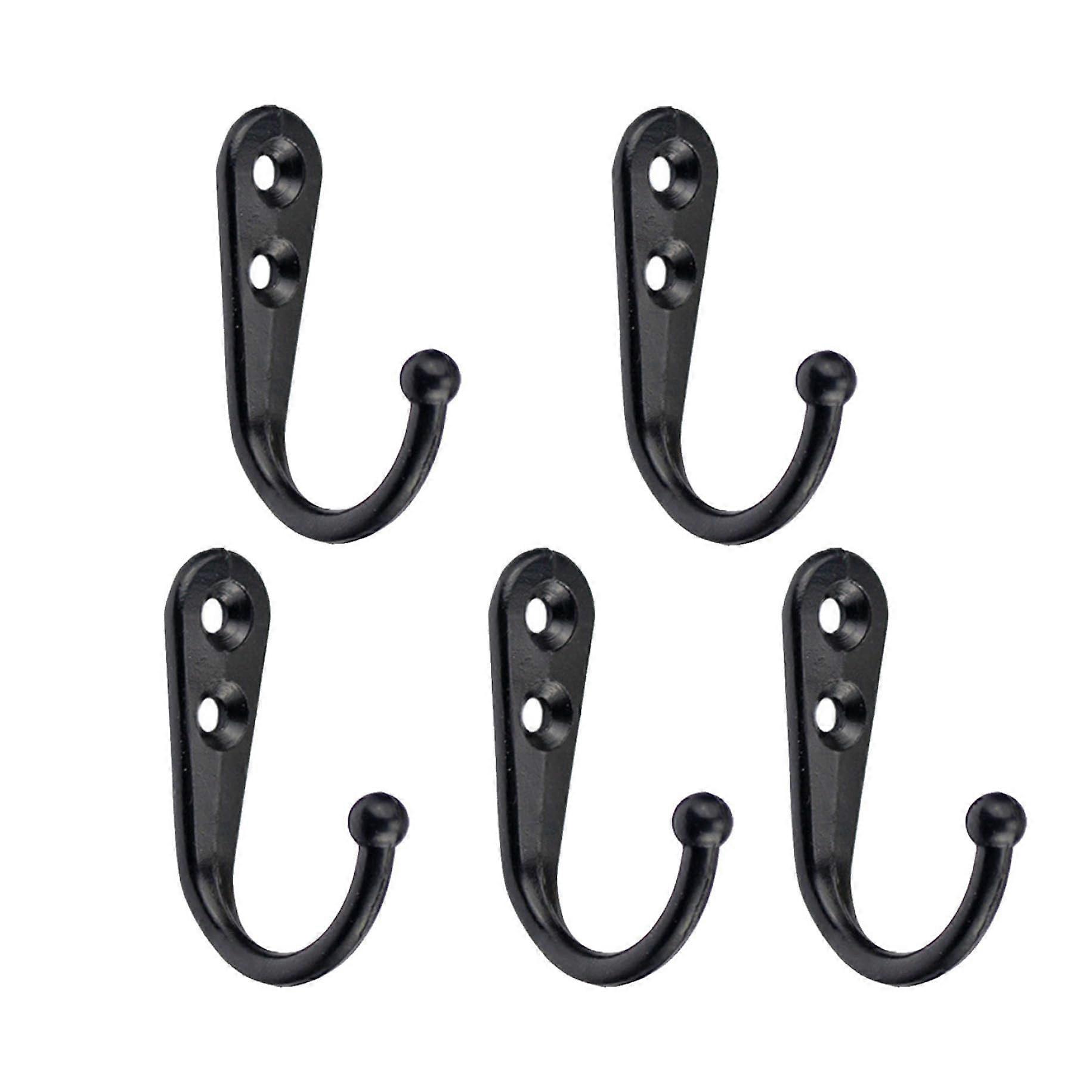 Small Wall Hooks 5 Pack Vintage HeavyDuty Coat Hooks With Screws, Wall Mounted For Hats Towels Keys Robes Scarves Bags