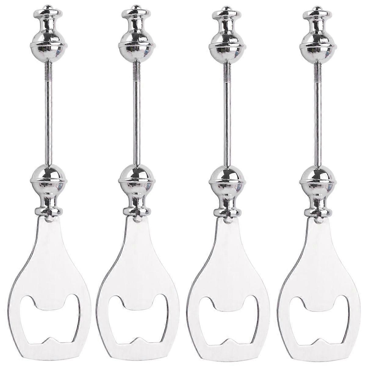 4 عبوات DIY مطرز البيرة فتاحة زجاجة معدنية فتاحة زجاجات مزينة بالخرز للسقاة كي