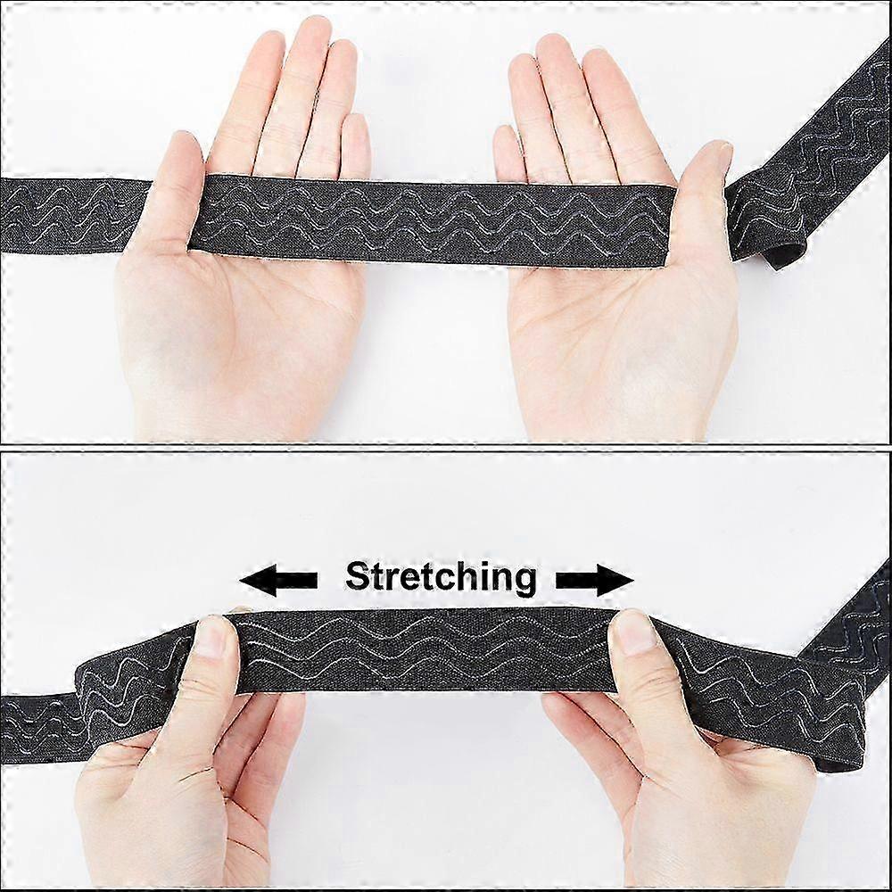 شريط قابض مرن أسود غير قابل للانزلاق للخياطة ، الصياغة ، أحزمة الخصر ، الشعر المستعار ، اكسسوارات الملابس ، 5 ياردات ، عرض 1.2 بوصة