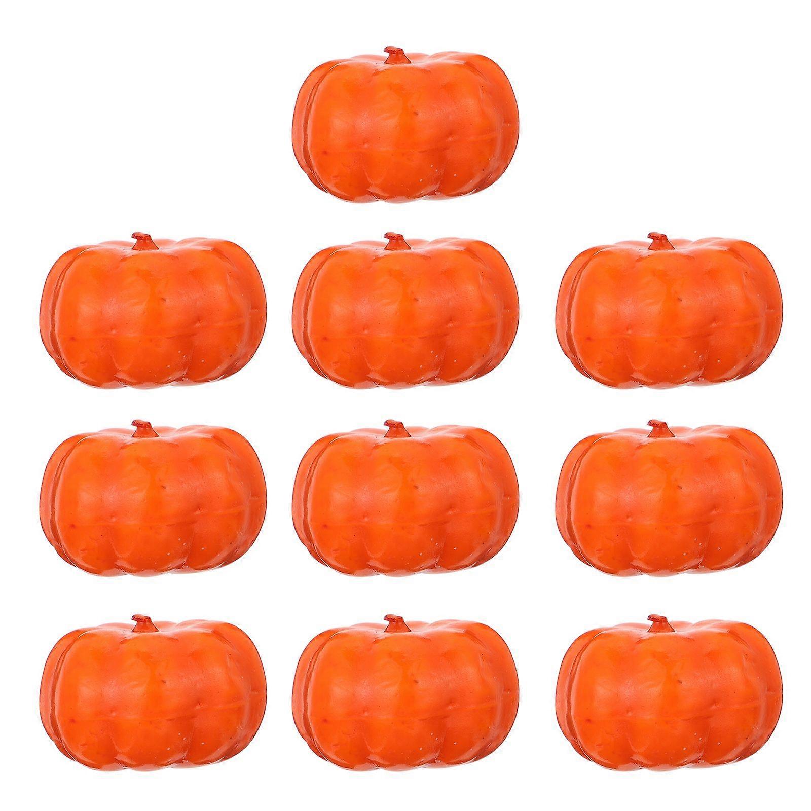 50 Pcs Simulation Orange Pumpkin Props Exquisite Pumpkin Ornaments for Decor