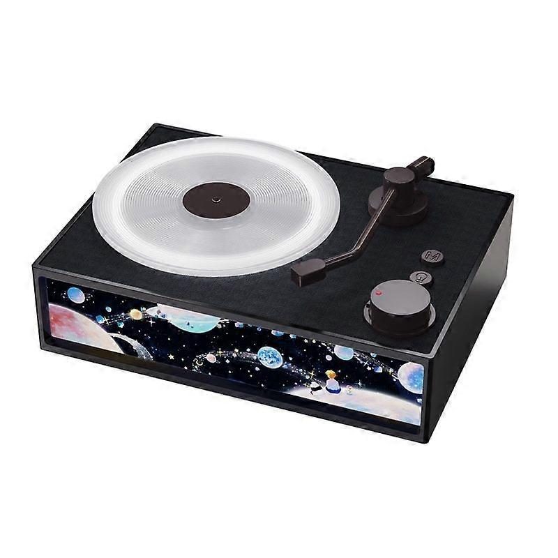 Portable Bluetooth Speaker with Light, Fragrance Diffuser, Retro Record Shape (White)(Black)