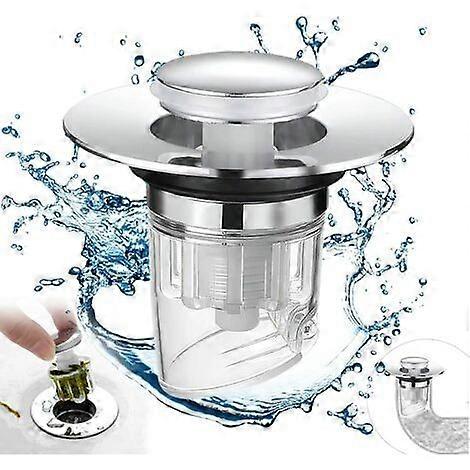 Sink Plug, Pop-Up Drain Plug with Anti-Odor and Anti-Insect Strainer, Universal