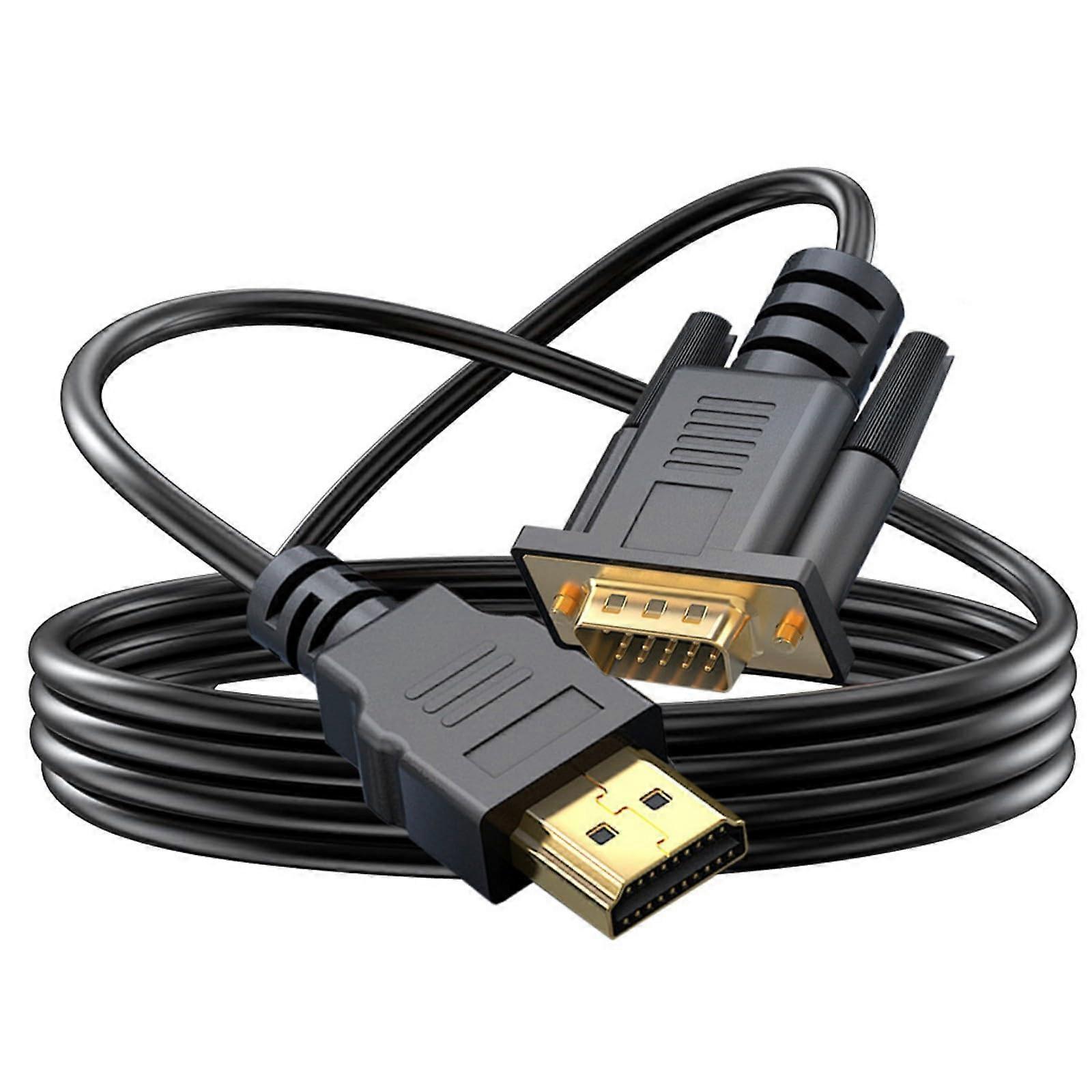HDMI To VGA Adapter Cable 1080P GoldPlated For Laptops Desktops PCs And More Devices