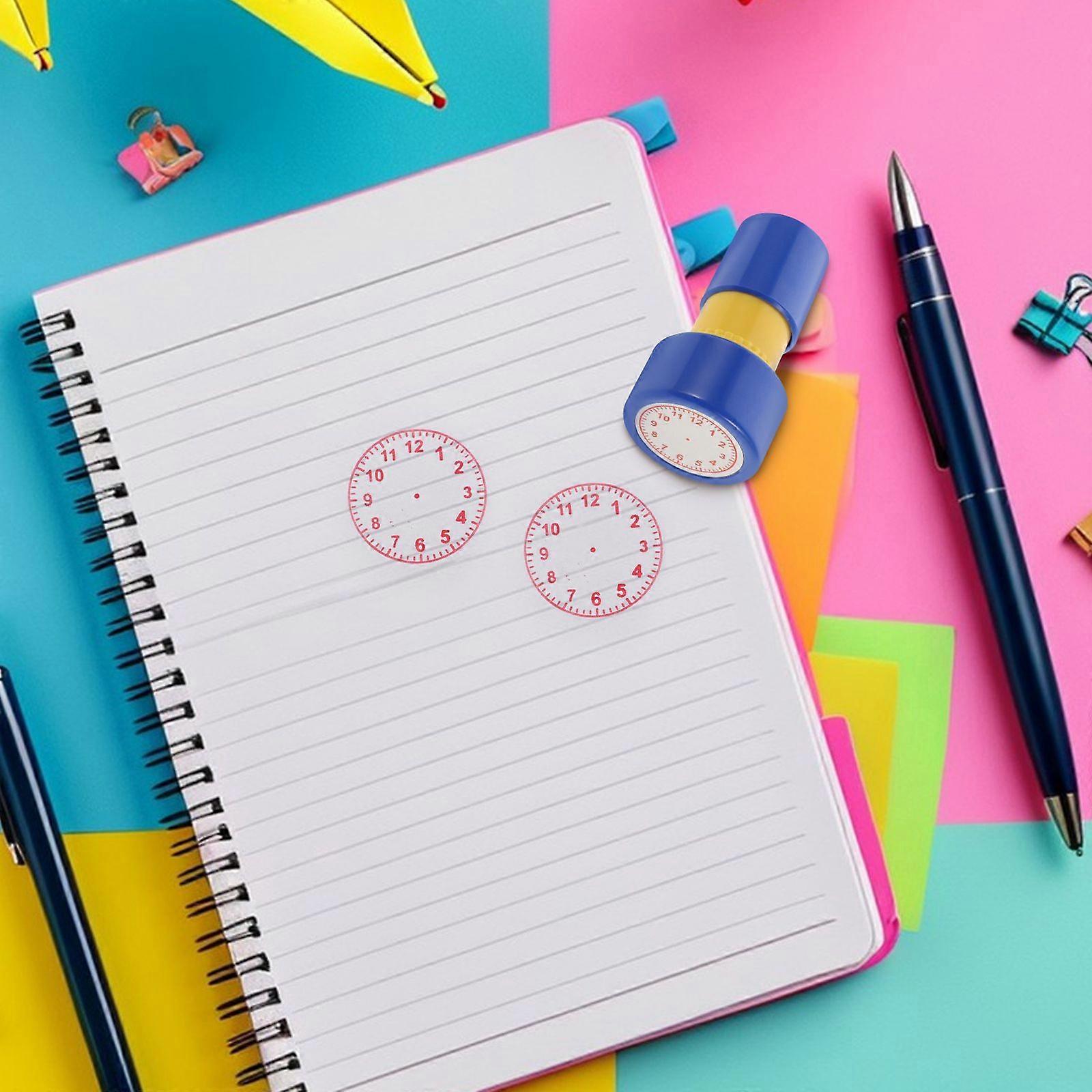 Kids Clock Seal til klasseværelse Undervisning Stamper til Time Learning Clock Stamps til studerende Teaching Clock Stamp Time Telling Seal