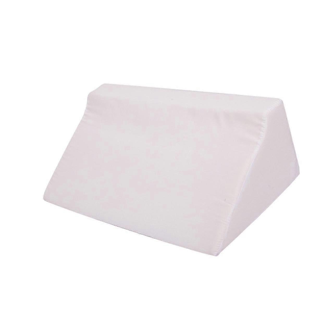 Plush Wedge Pillow With Removable Cover For Restful Sleep 50x25x15 Cm White Cloth