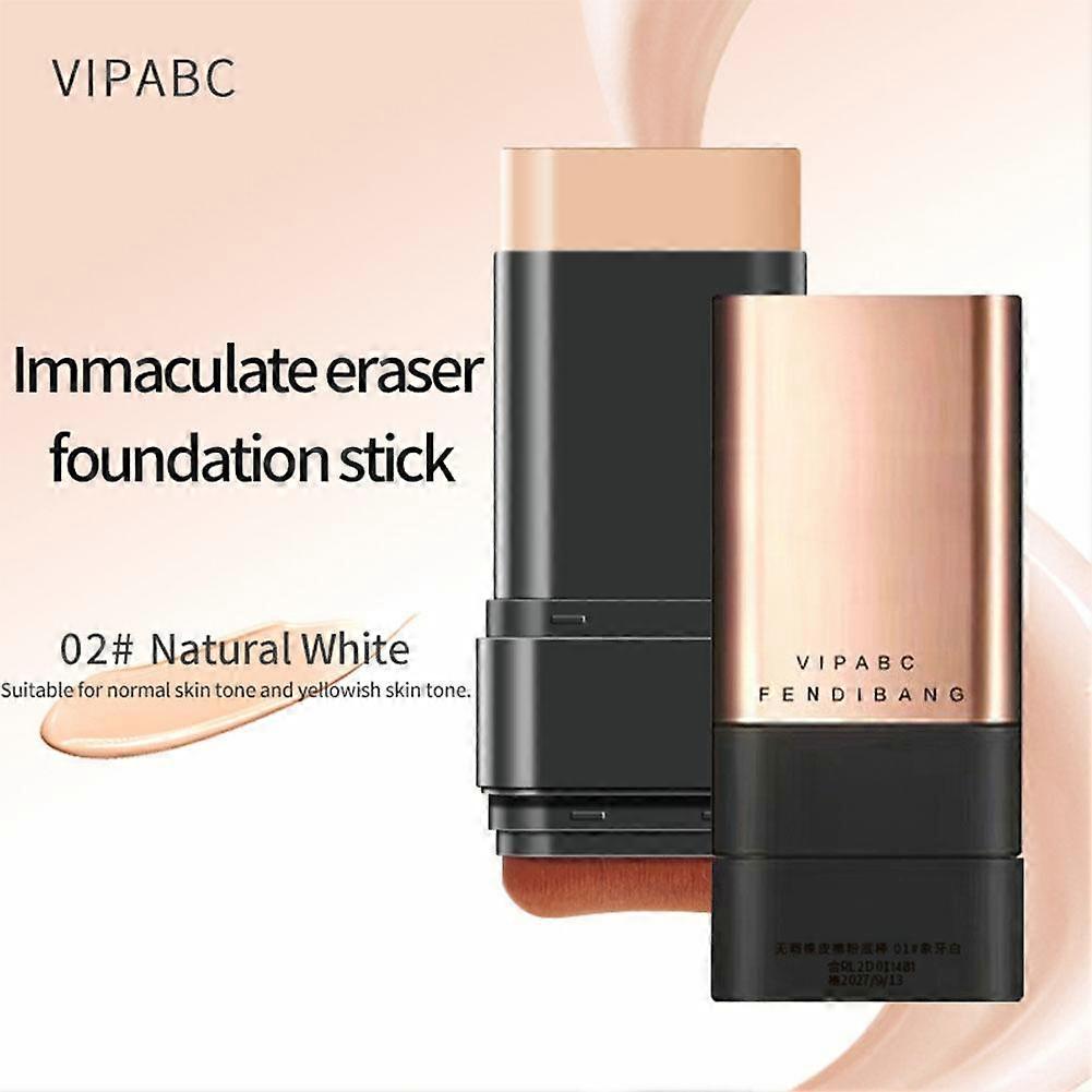 Cujmh Portable Makeup Concealer Stick, Natural Coverage Hydrating Skin Foundation, Ivory or Natural White, 1 Pc