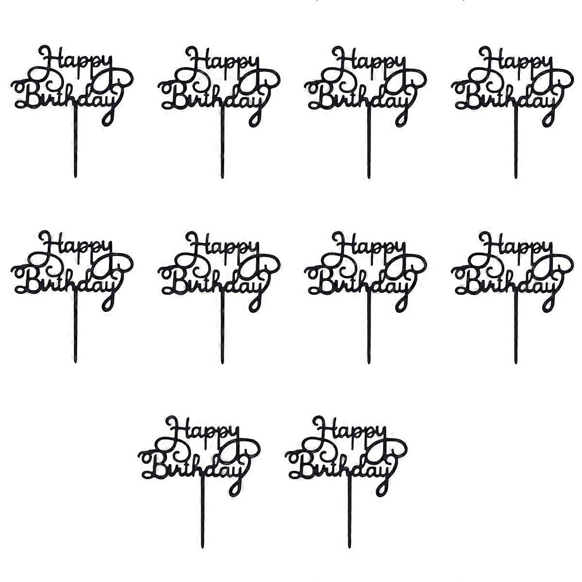 Birthday Cake Insert Acrylic Decoration for Party 10Pcs Set