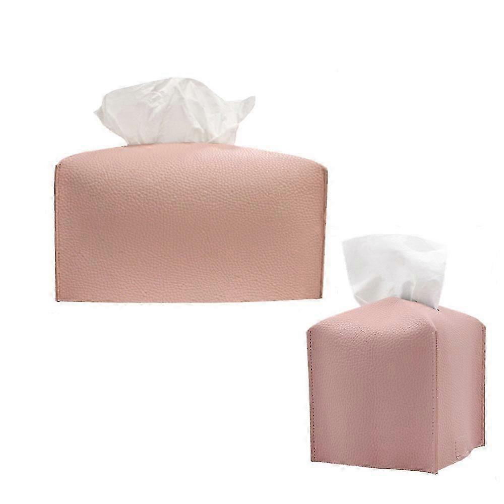 2-Pack Modern PU Leather Tissue Box Covers for Decorative Use in Various Rooms