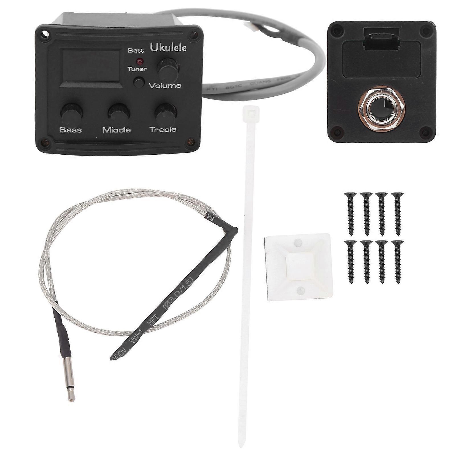 Ukulele Pickup EQ Color Tuner with LED Display Electric Box 3Segment Equalizer Musical