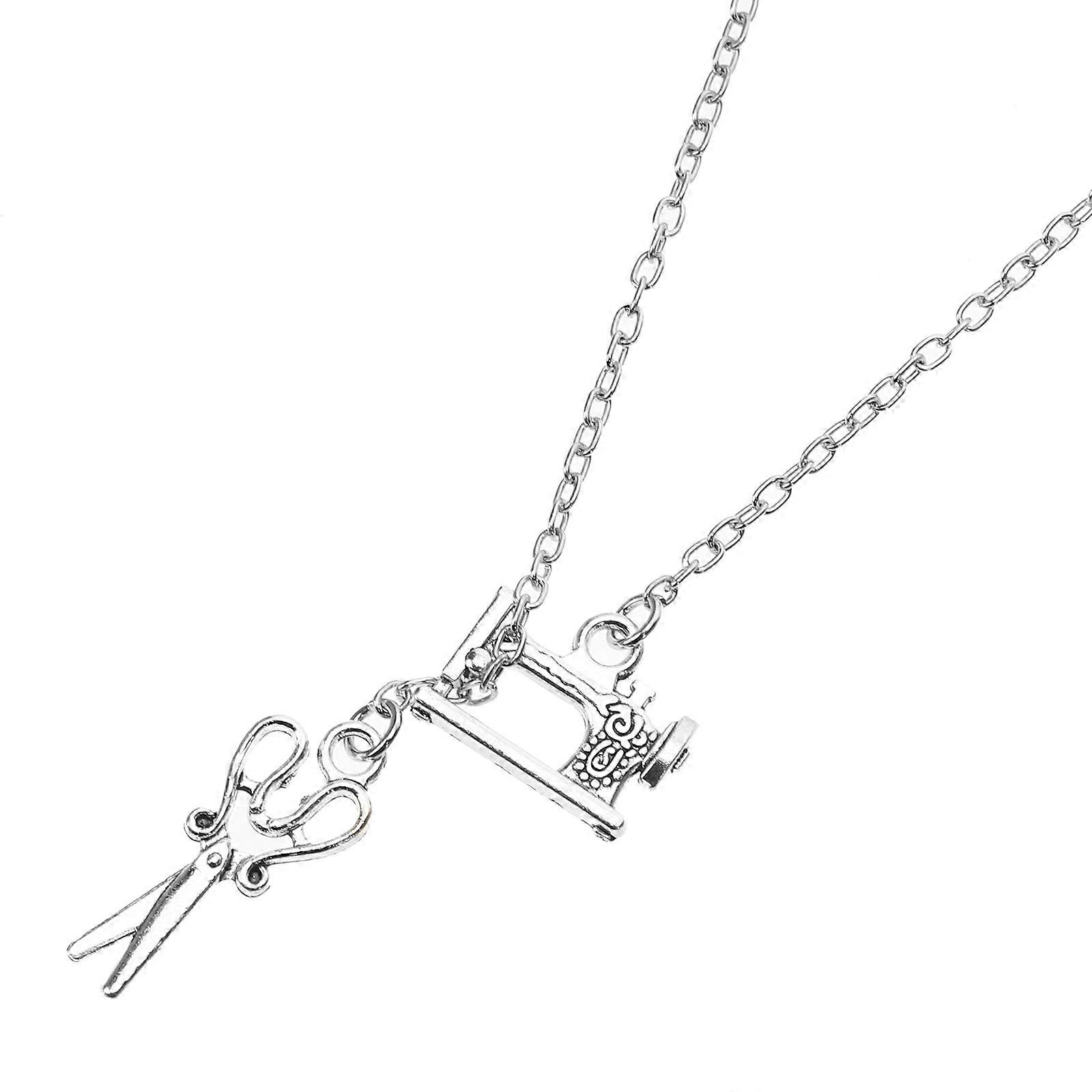 Silver Sewing Machine Necklace Pendant for Sewing Lover 5Pcs Gift