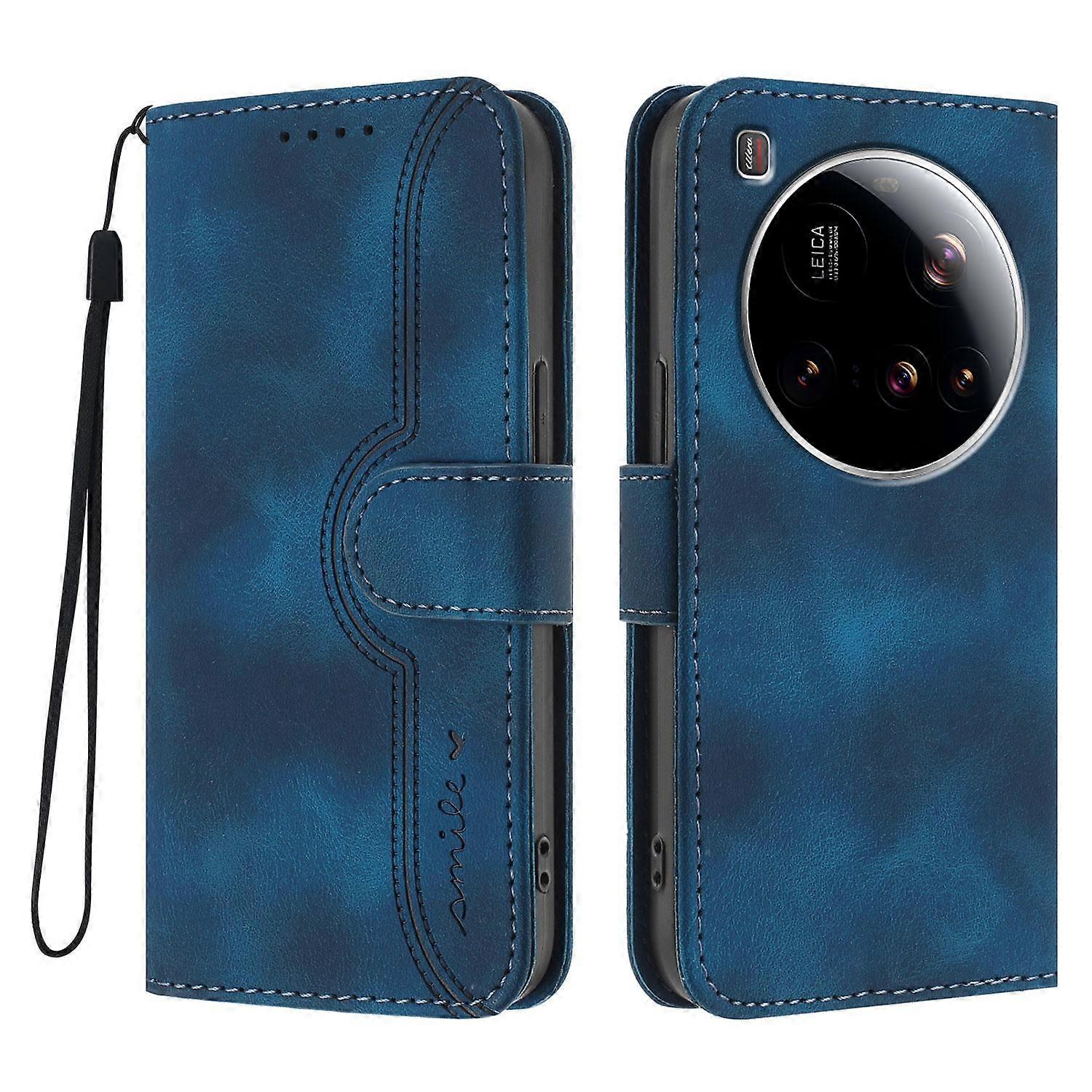 For Xiaomi 15 Ultra Leather Case Wallet Stand Smile Imprinted Phone Cover with Strap