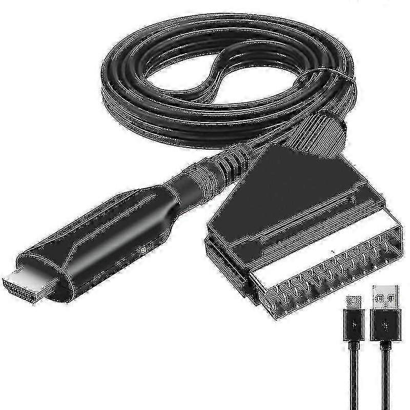 HDMI to SCART Audio Video Adapter for HDTV DVD Set-Top Box Game Console PAL NTSC Conversion