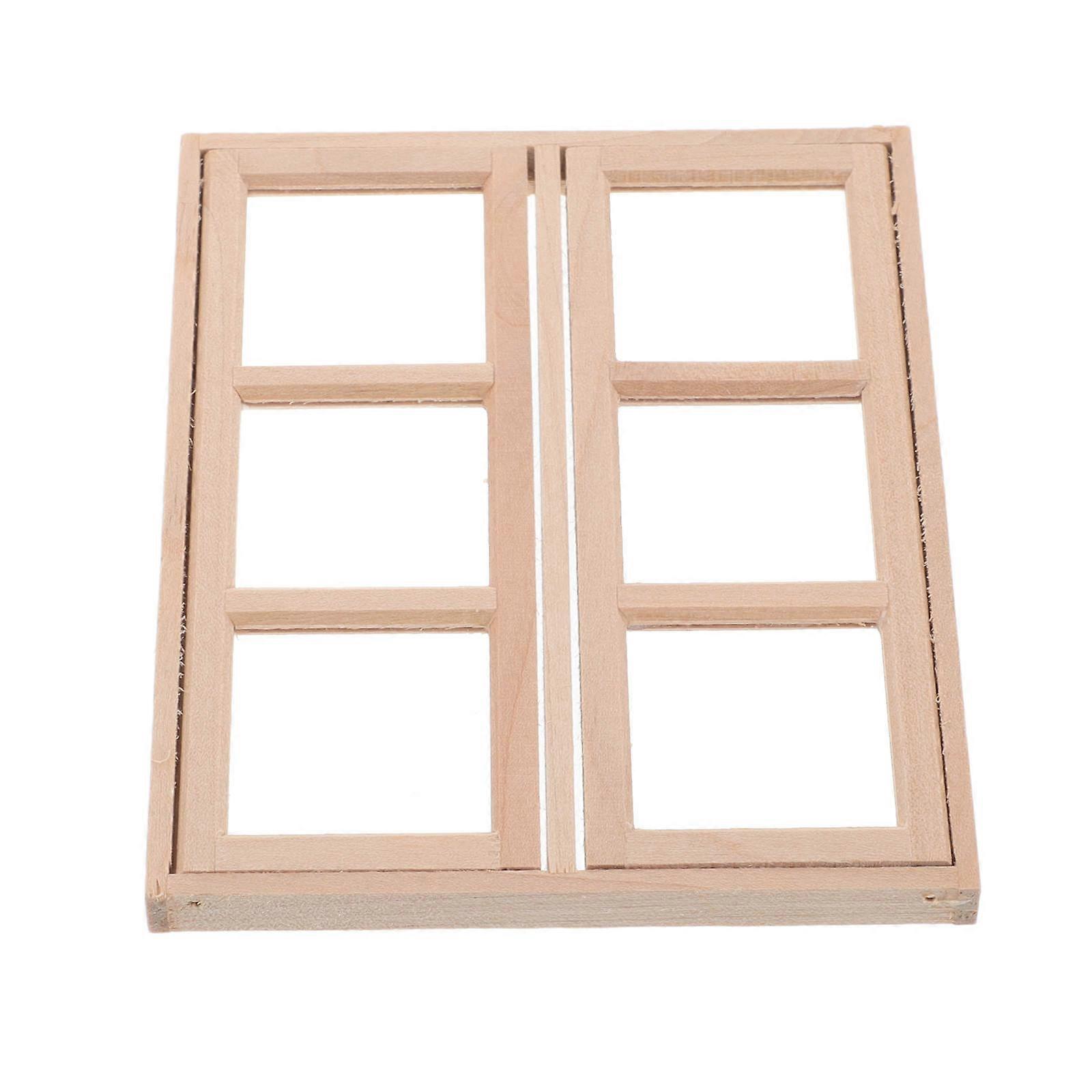 1:12 Scale Mini Wooden Window For Craft Projects 4.01X3.22X0.28in DIY Craft 1Pcs