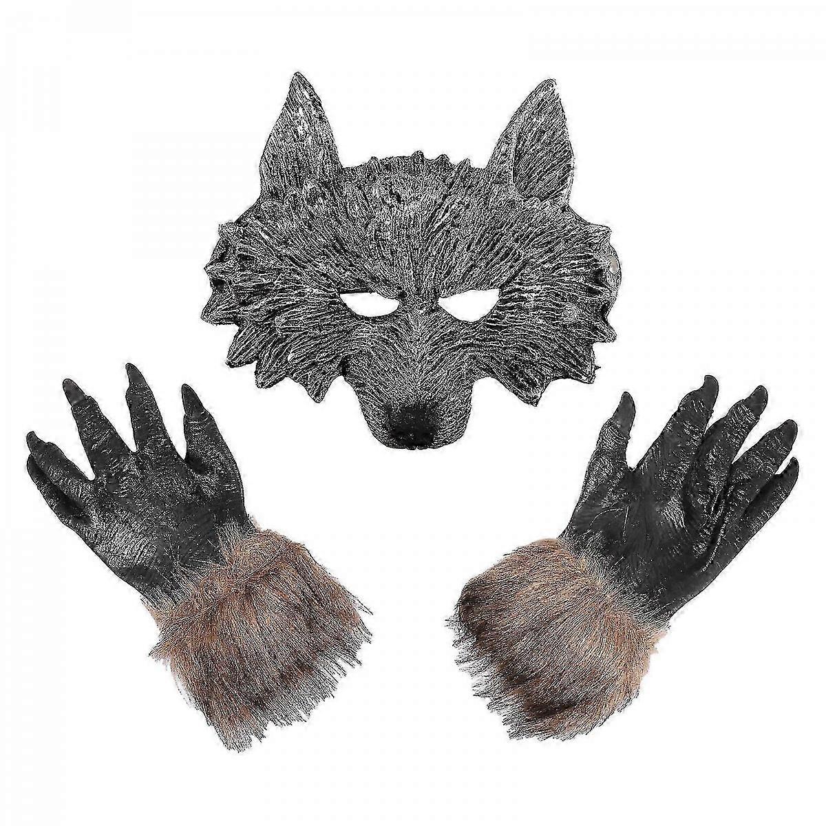 Wolf mask and gloves set perfect for Halloween