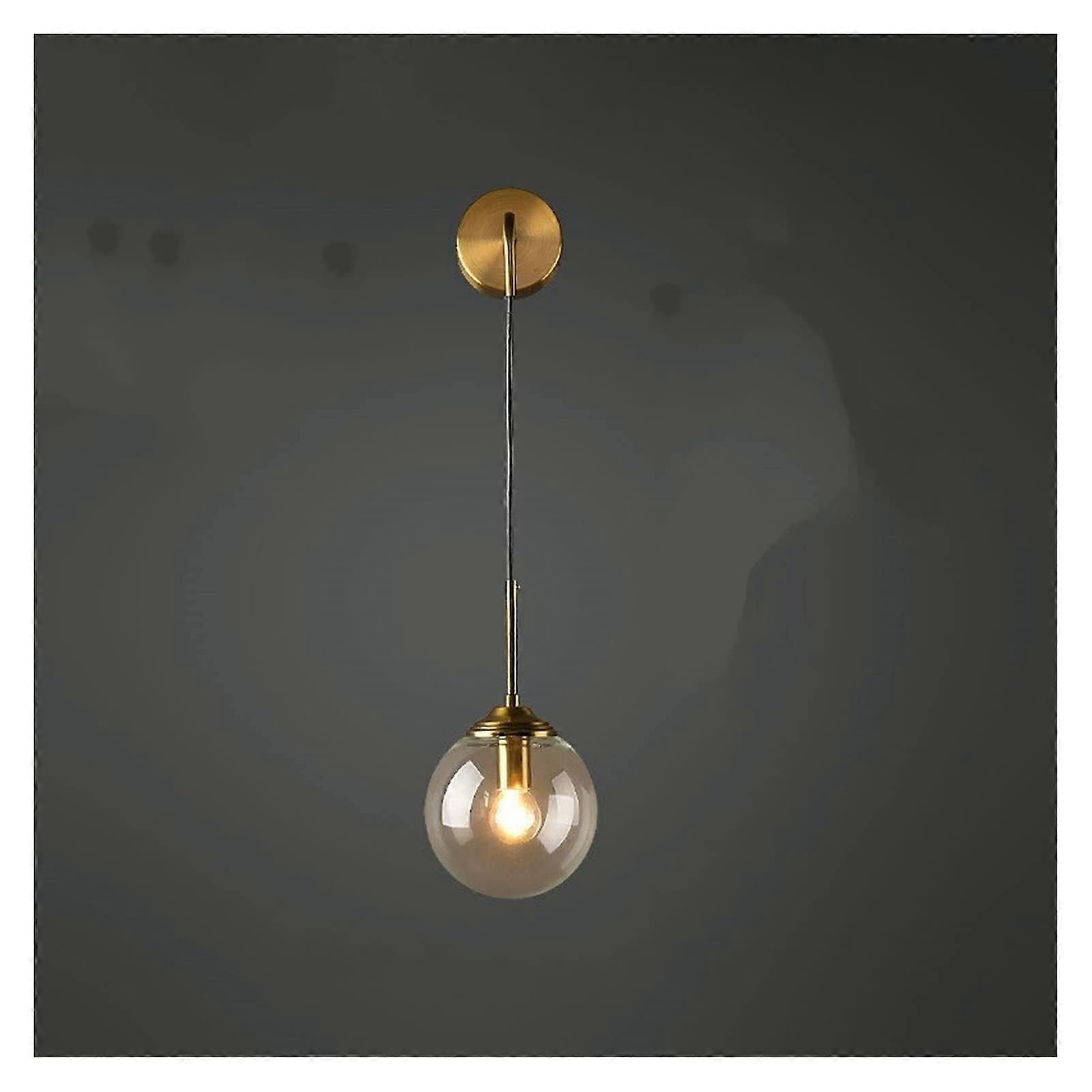Modern Wall Lamp Glass Ball LED Wall Light Fixture Bedroom Wall Sconce Bathroom Mirror And Stair Light Color Clear B