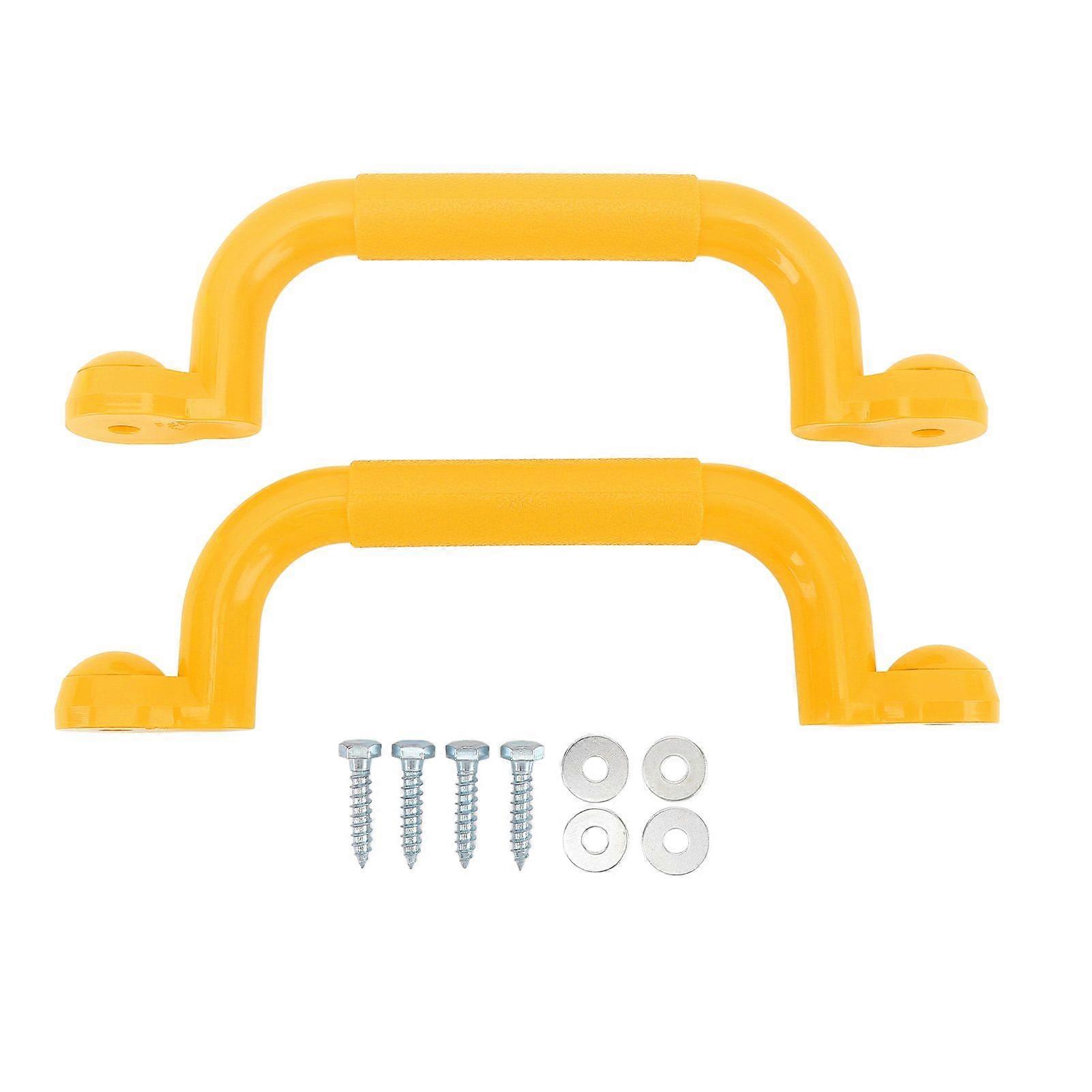 1 Pair Playground Handles Professional Versatile Slip Resistance Sturdy Large Safety Hand Grips for Playset Climbing Frame Play House Yellow