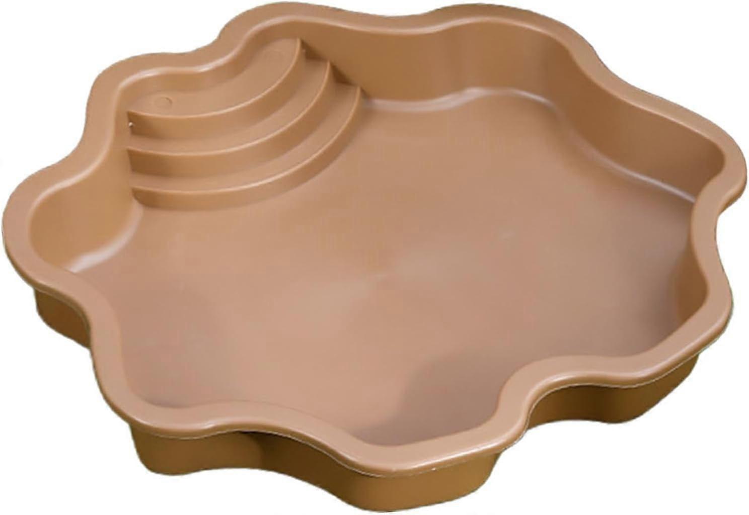 Turtle Pool Bathing Tub - Large Reptile Feeding Bowl with Ramp for Gecko, Snake, Turtle, Lizard Habitat & Aquarium Ornament