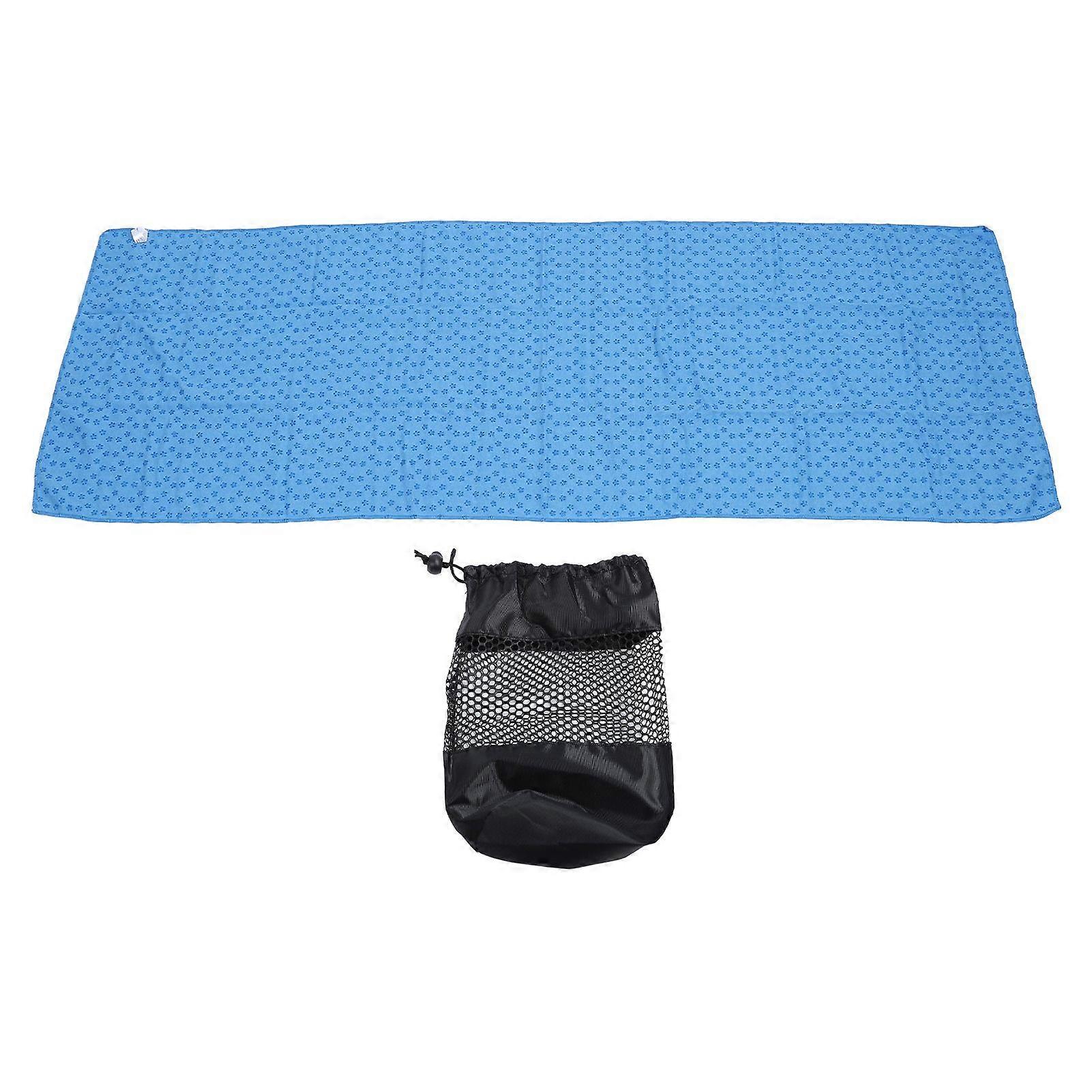 Pilate Towel Microfiber Thickened Lengthen Anti Slip Absorbent Wrinkle Resistant Pilate Mat Towel for Daily Use Blue