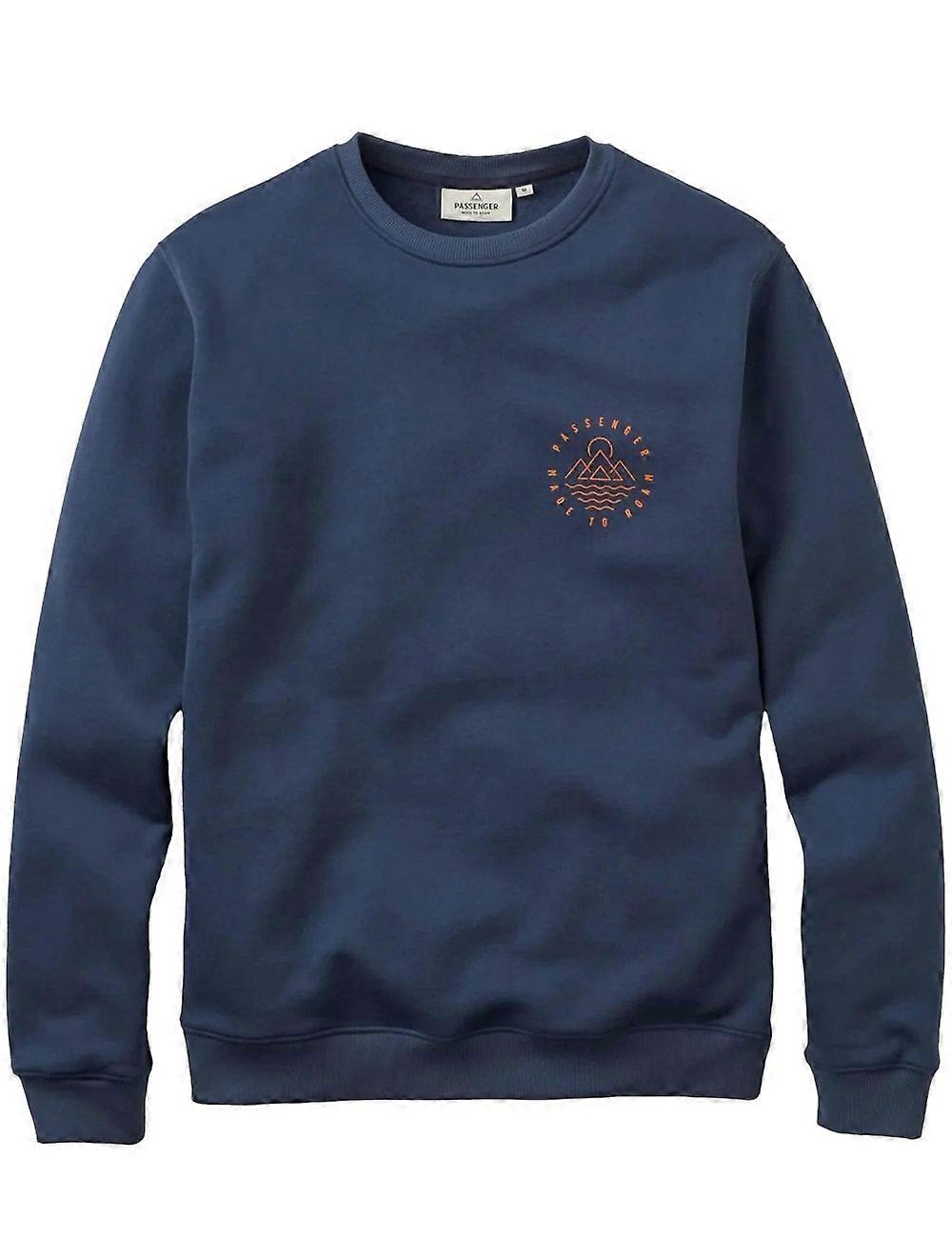 Men's Passenger Escapism Recycled Cotton Crew Sweat - Rich Navy