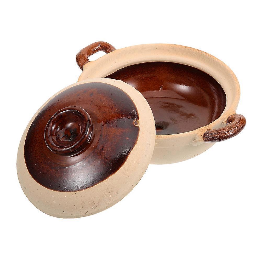 Multi Color Ceramic Stewing Pot for Kitchen Cooking 1000ml Home Soup Pot