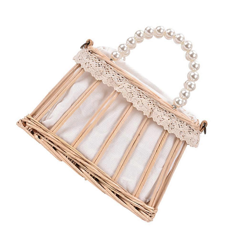 Portable Straw Tote Bag for Women with Drawstring 2Pcs Pack