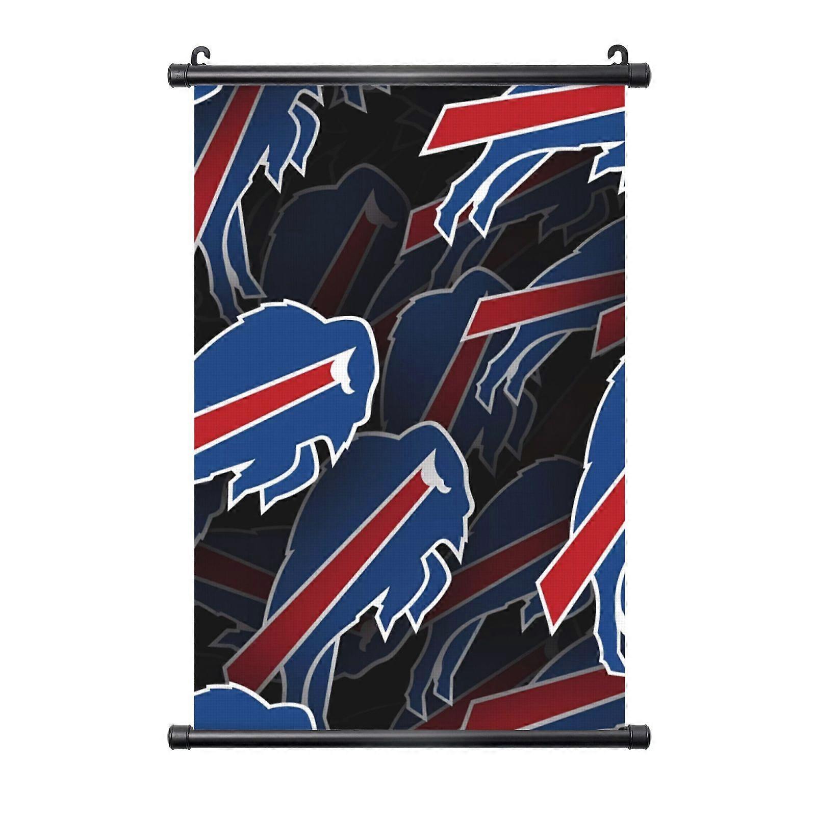 Bills Football Team Custom PVC Black Axis Wall Art, Multiple Sizes, Compatible with Home Decor