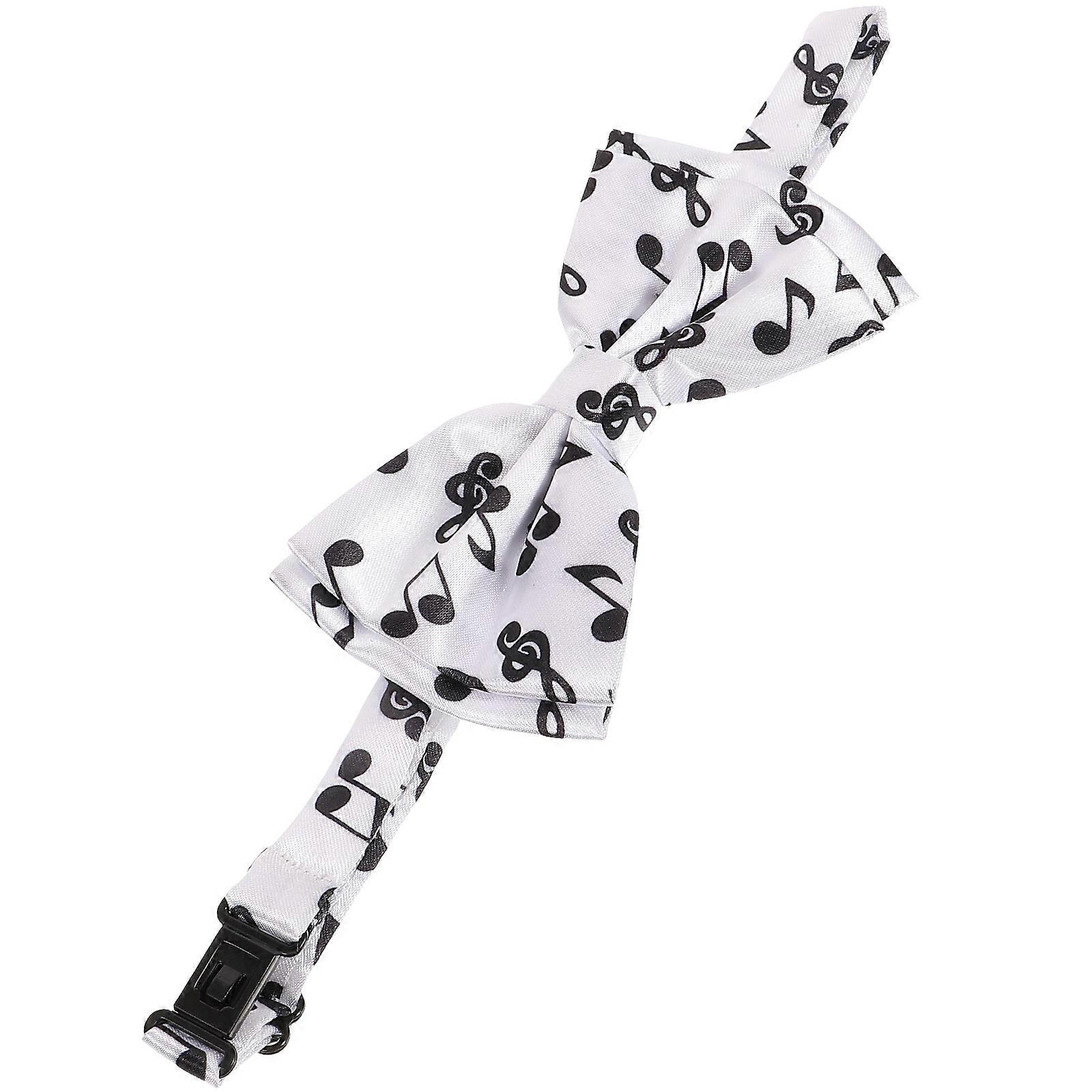 Bowtie for Men Music Note Bow Tie Formal Bowtie 4Pcs White Wedding Accessory