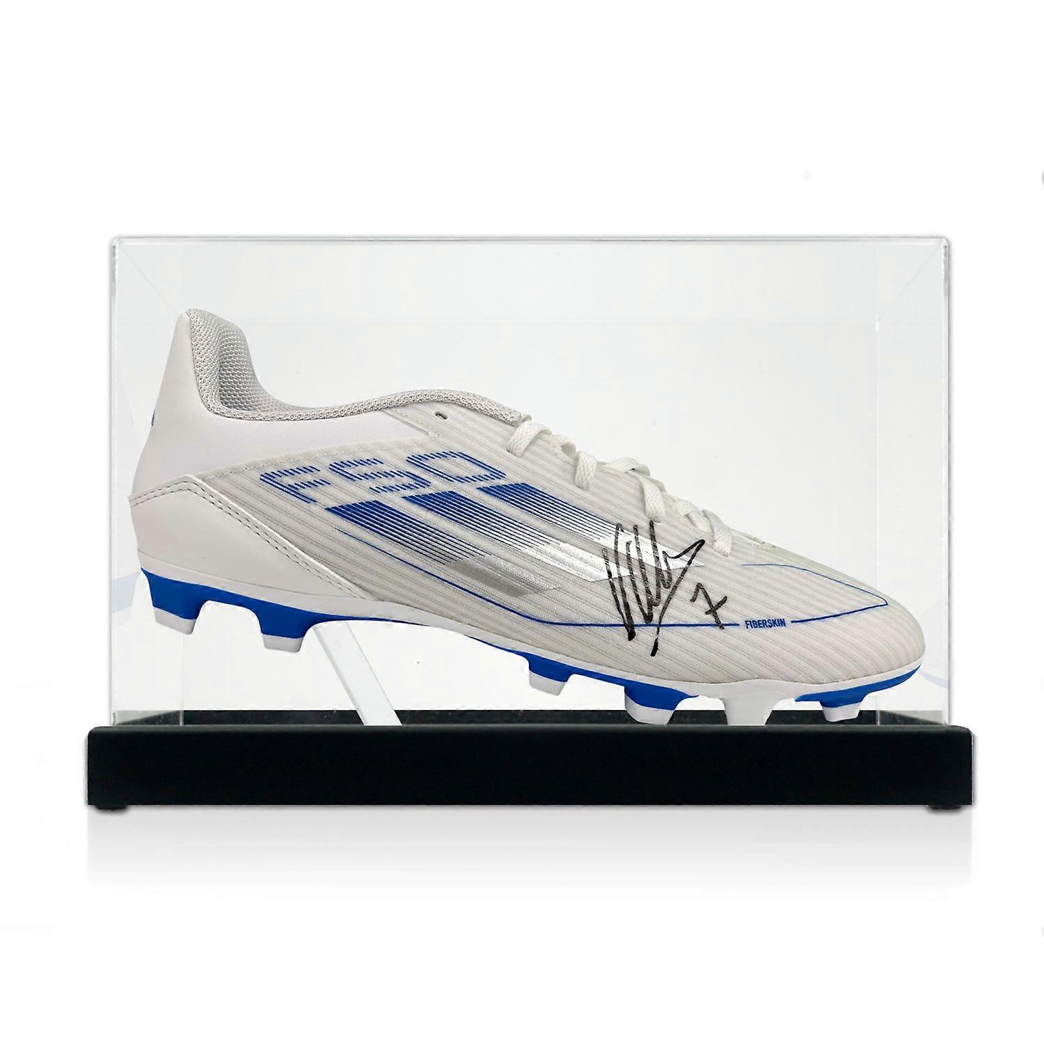 David Villa Signed Football Boot. Display Case
