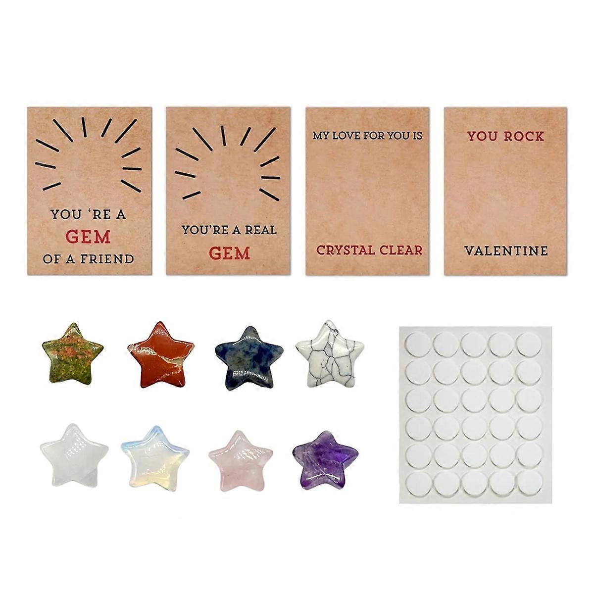 24Pcs Valentines Cards with Heart-Shape Crystals