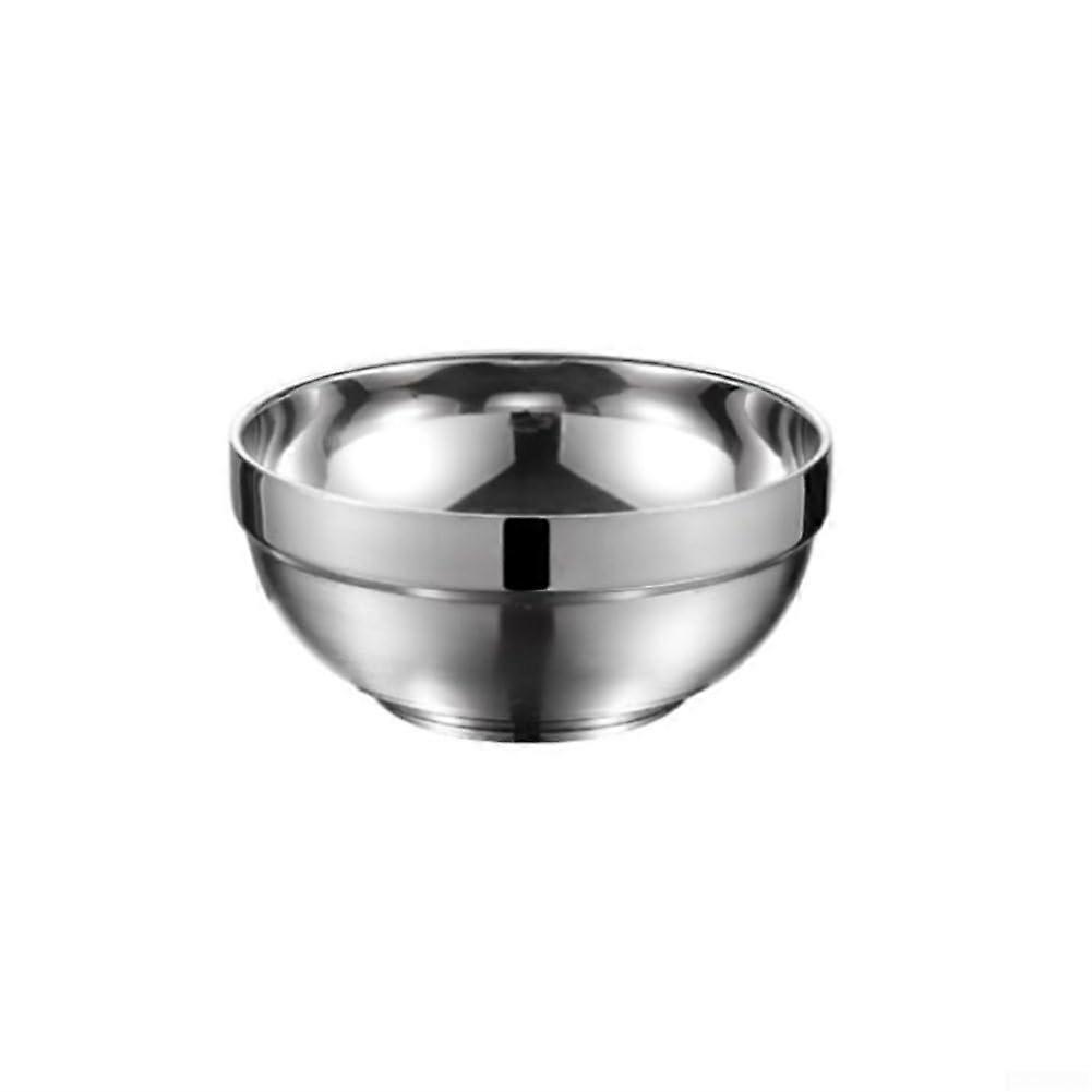 Stainless Steel Bowl with Double Layer Insulation Deep Dish Tableware 13cm for Families and Outdoor Gatherings